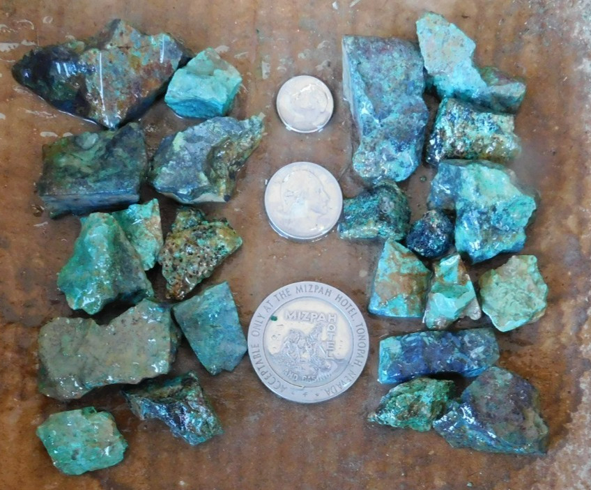 Turquoise rough 1/2 lb high grade natural hard Blue Silver #2 , Tonopah NV Lot A