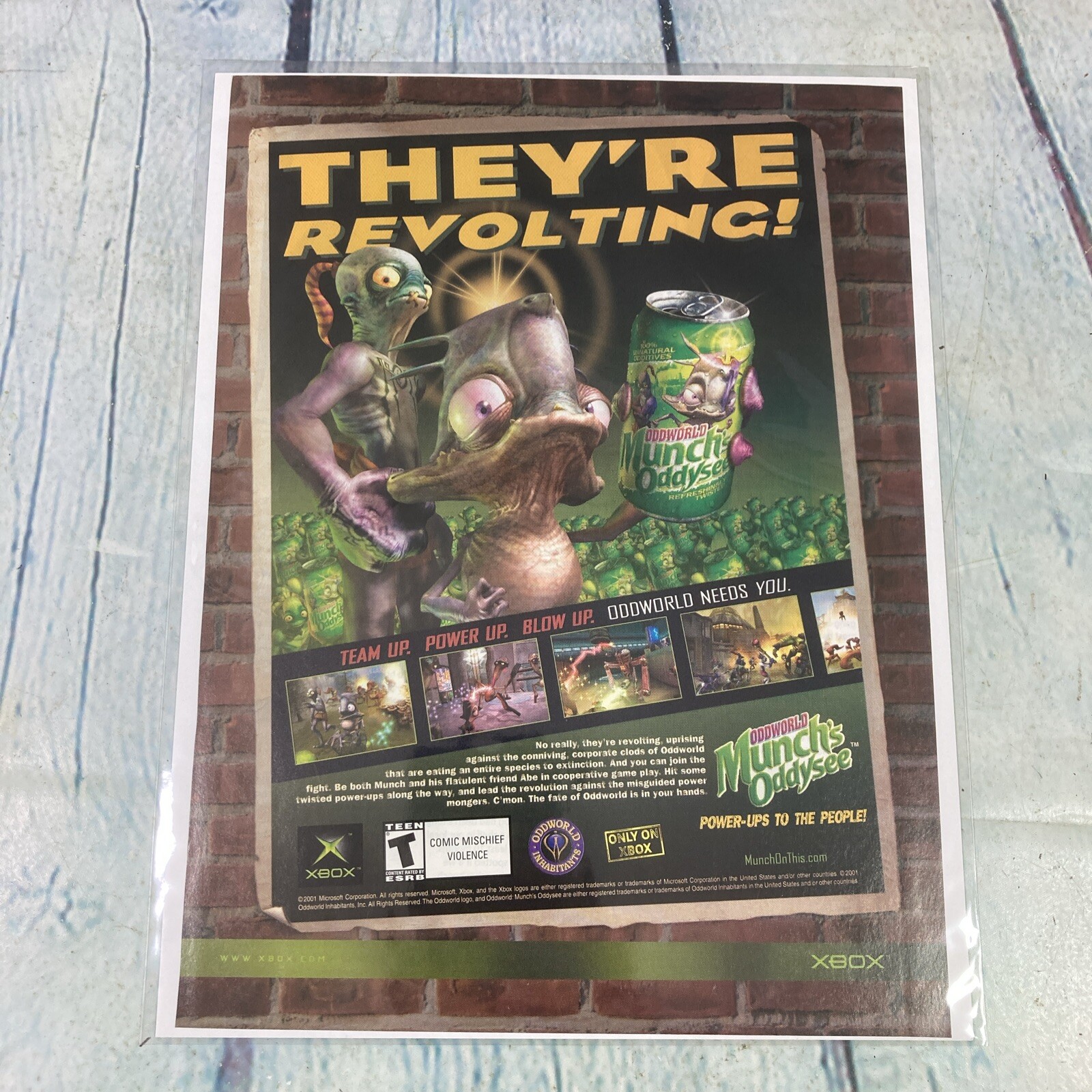 2001 Oddworld Munchs Oddysee XBOX Game Vintage Print Ad/Poster Art Magazine Page