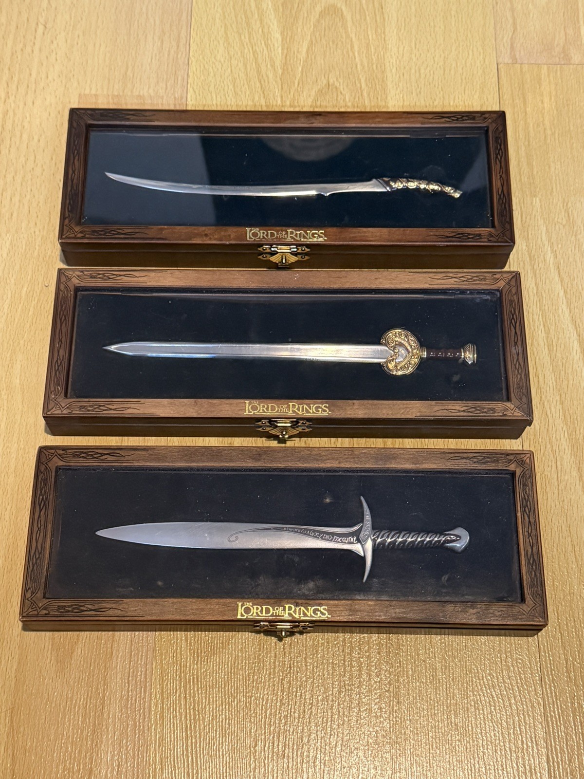 3 Noble Collection LORD OF THE RINGS Letter Opener Sword Replicas