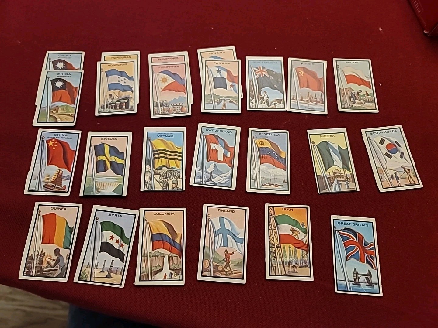 1963 Topps Midgee Flags Cards Lot Of 24 Total (20 Different)
