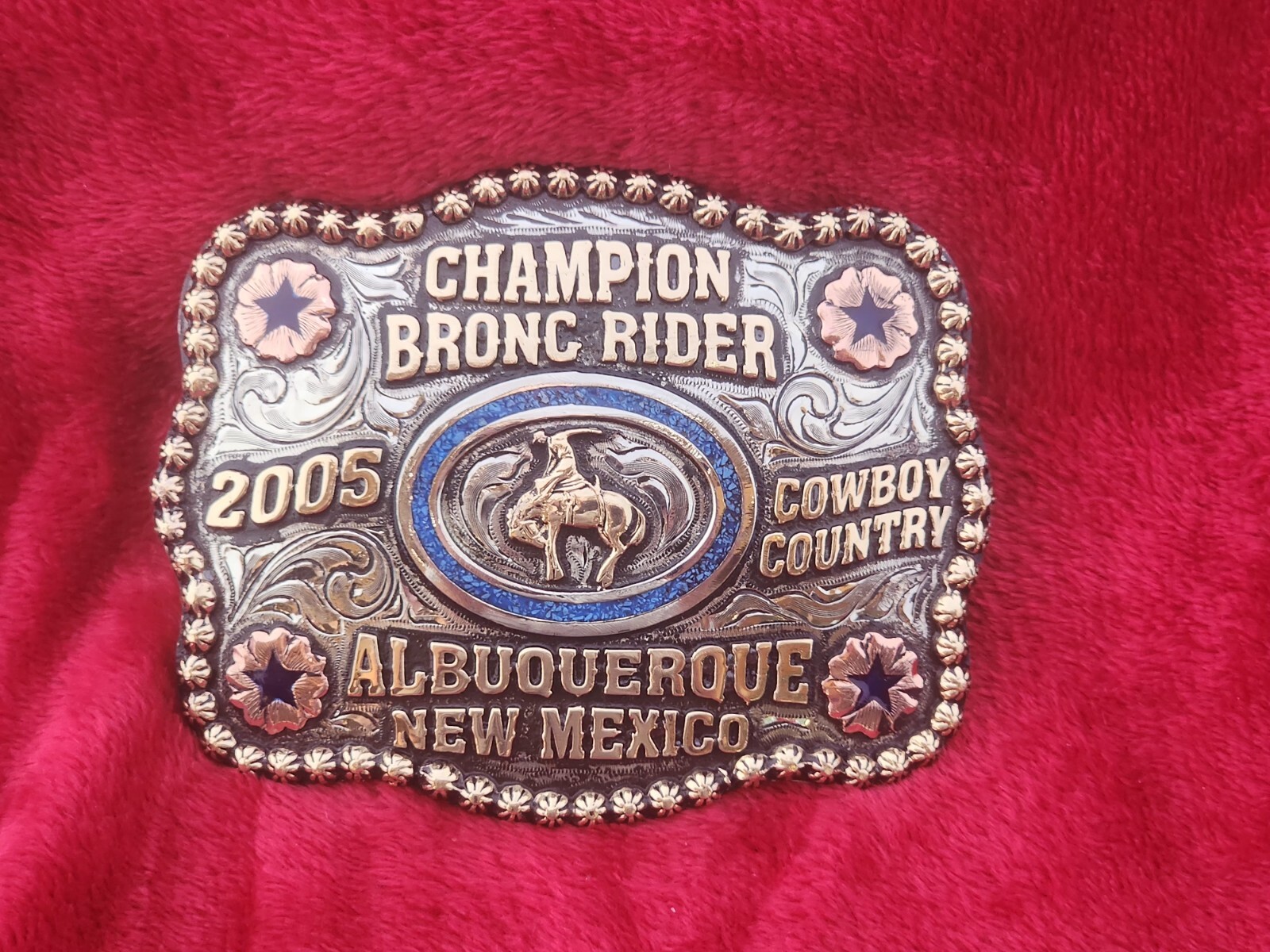 RODEO PROFESSIONAL BRONC RIDING CHAMPION TROPHY BUCKLE☆ALBUQUERQUE NM☆2005☆540