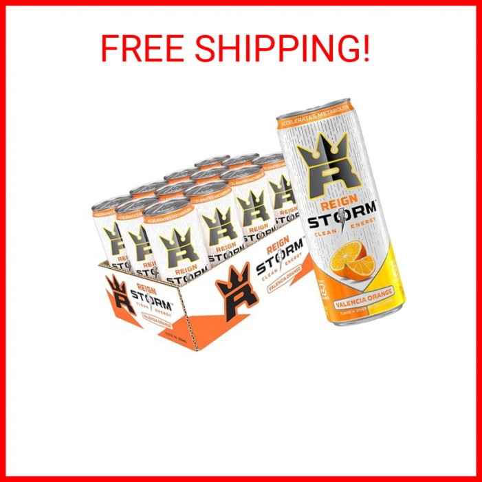 REIGN Storm, Valencia Orange, Fitness & Wellness Energy Drink, 12 Fl Oz