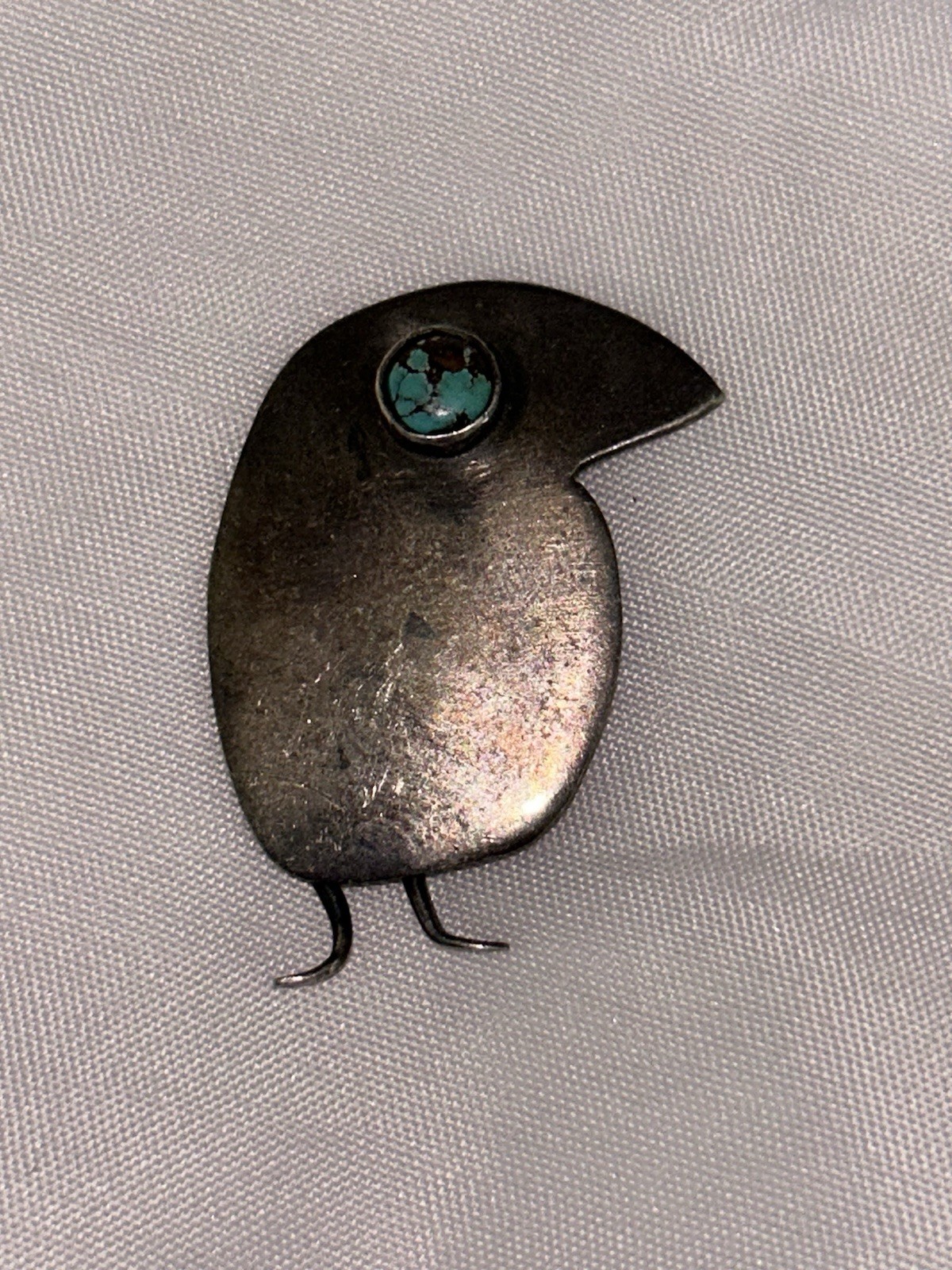 Southwestern Frank Patania Bird Pin Sterling Silver .925 Blue Gem Turquoise