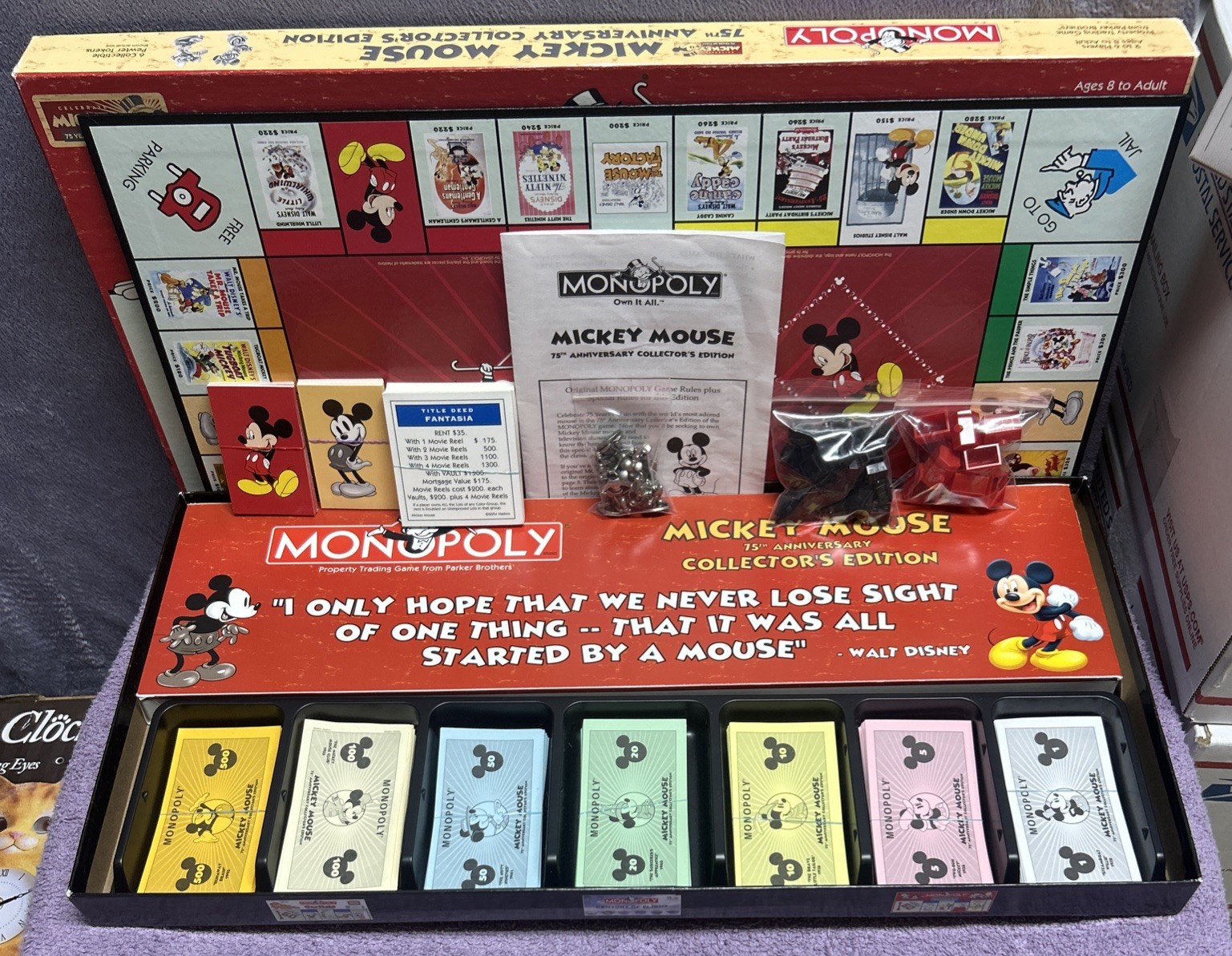 Monopoly: Mickey Mouse 75th Anniversary Collectors Edition 2004 Complete Set