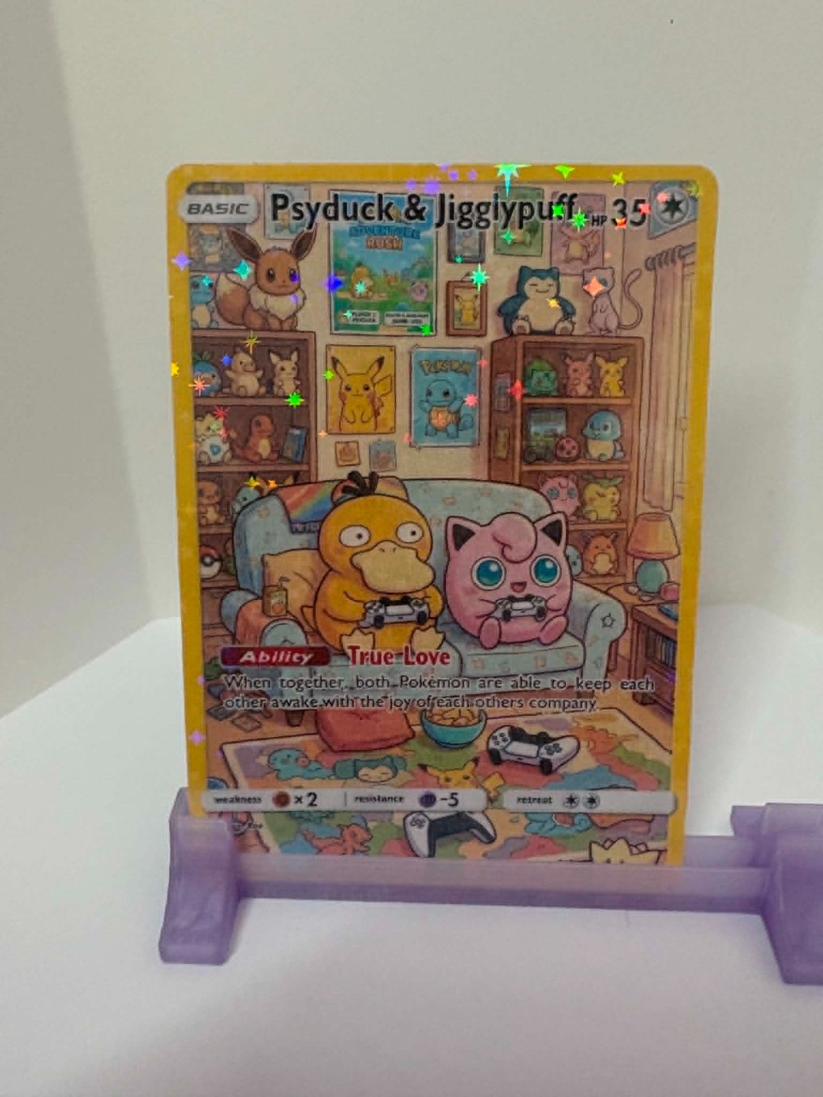 Custom inspired PSYDUCK & JIGGLYPUFF  Holo Card Fan Made NON-TCG UNOFFICIAL