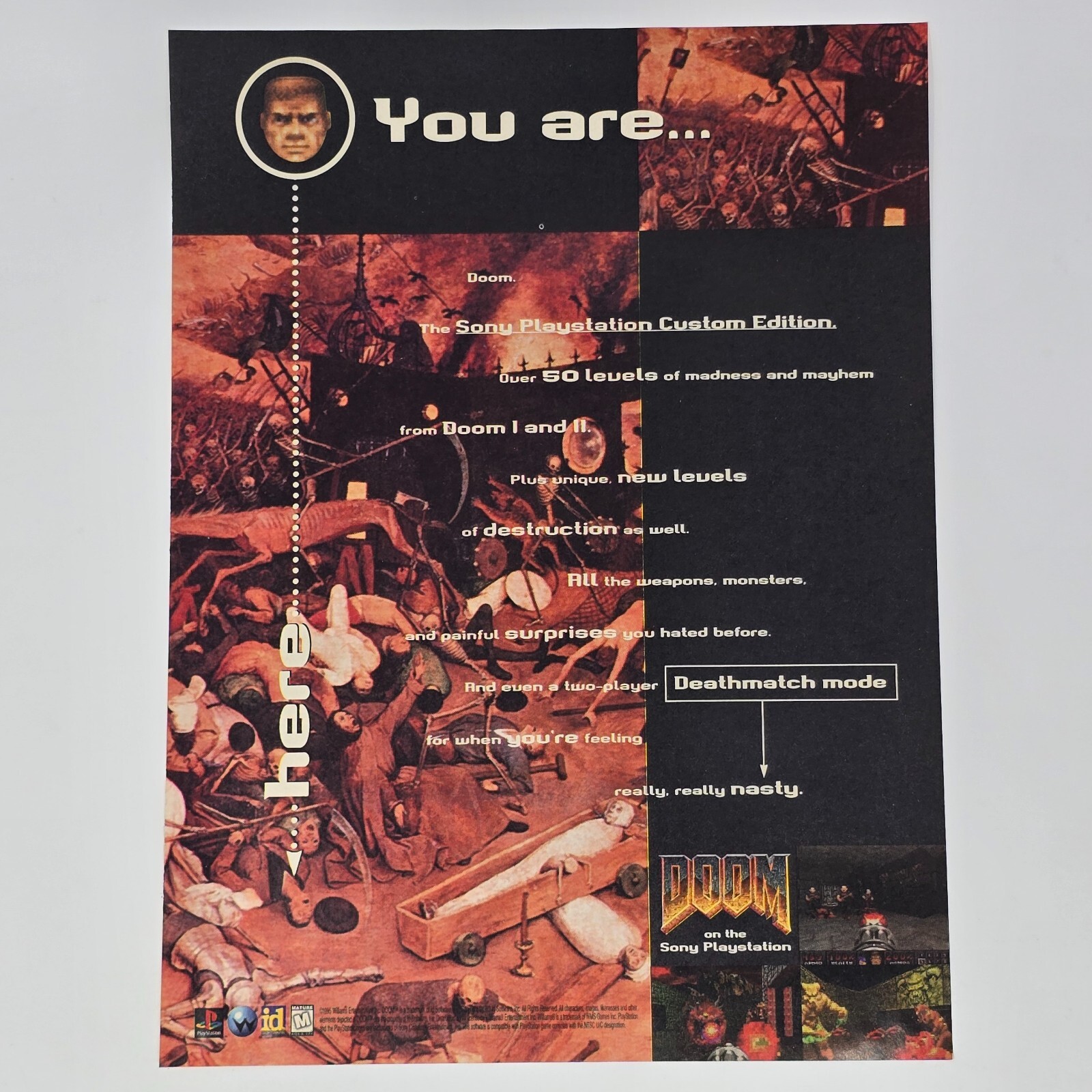 Doom Sony PlayStation 1 PS1 You Are Here Print Ad/Poster Promo Art