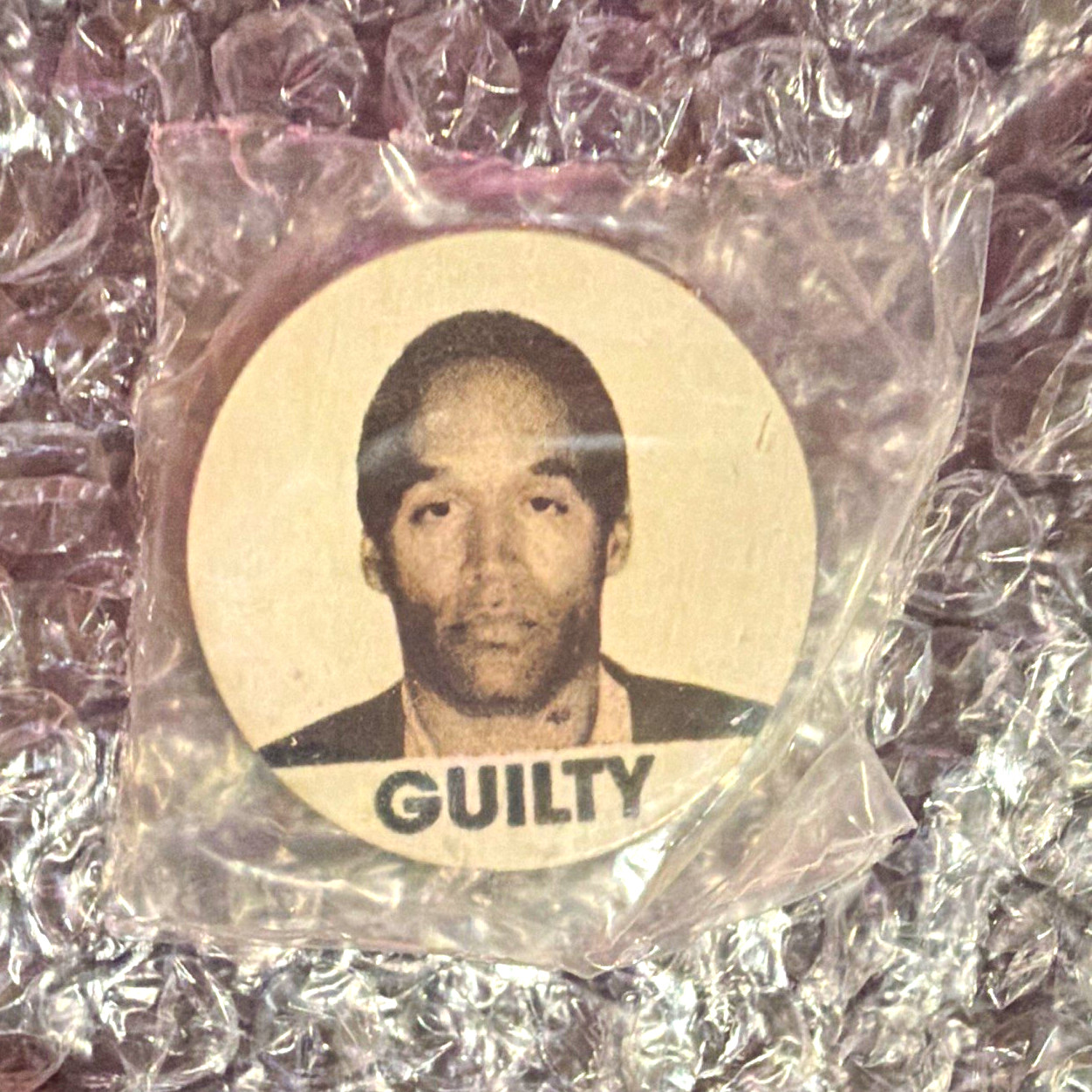 RARE- Vintage 90s OJ Simpson Guilty Not Guilty Metal POG Slammer Double Sided