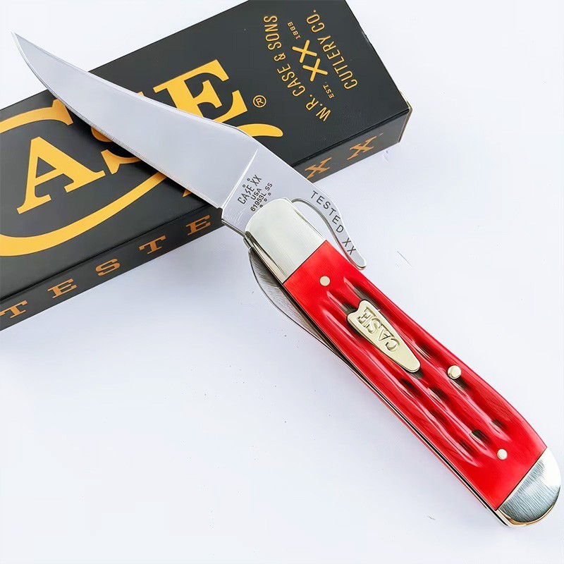 Case XX RussLock Kinfolks Indian Paint Brush Bone Stainless Pocket Knife 42323