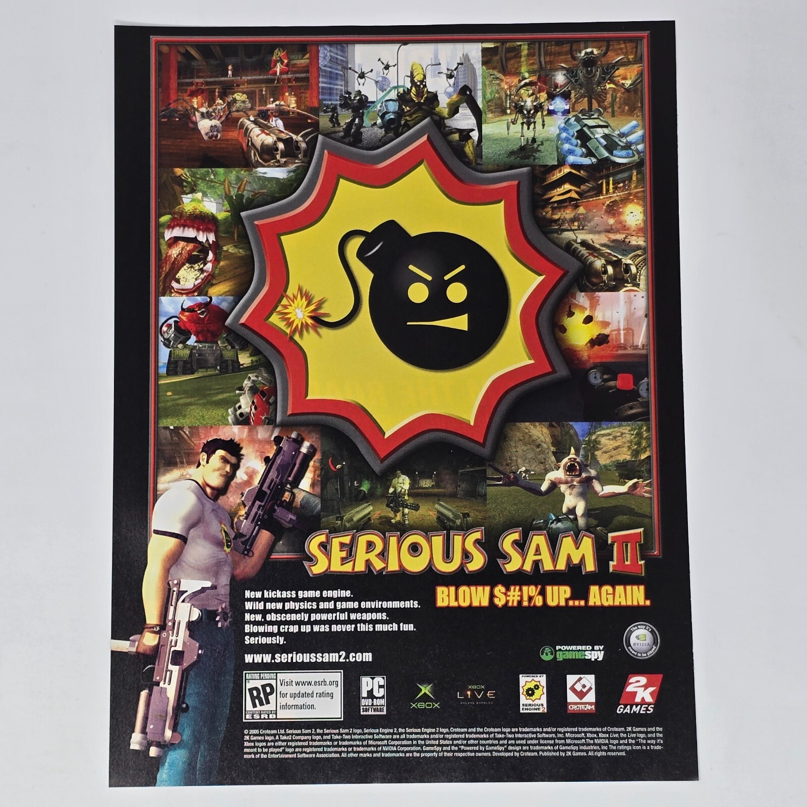 Serious Sam II 2 Xbox PC Blow Up Print Ad/Poster Promo Art