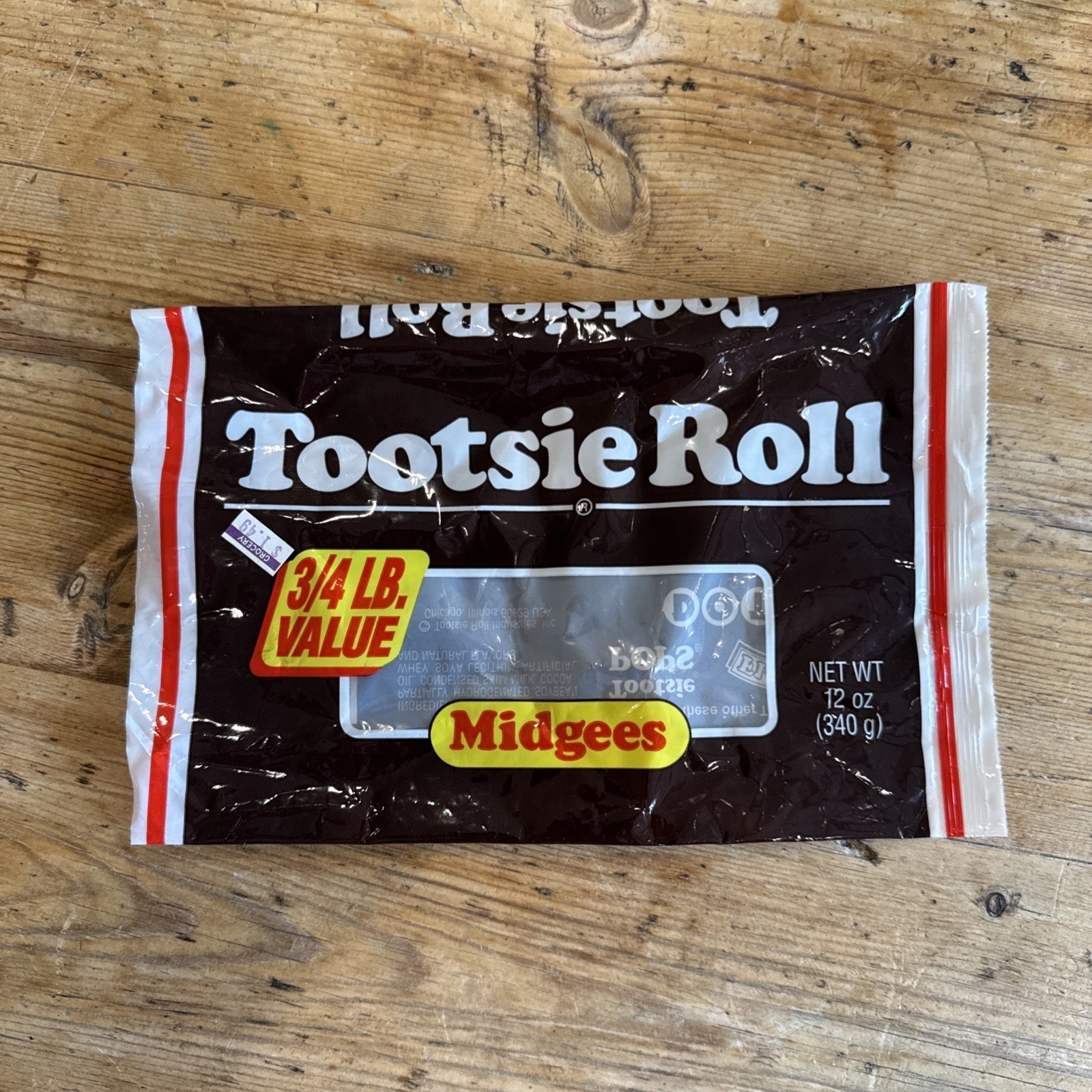 Vintage Tootsie Roll Candy Bag Junk Food 90s Empty Foodie Midgees Fun Size Bars