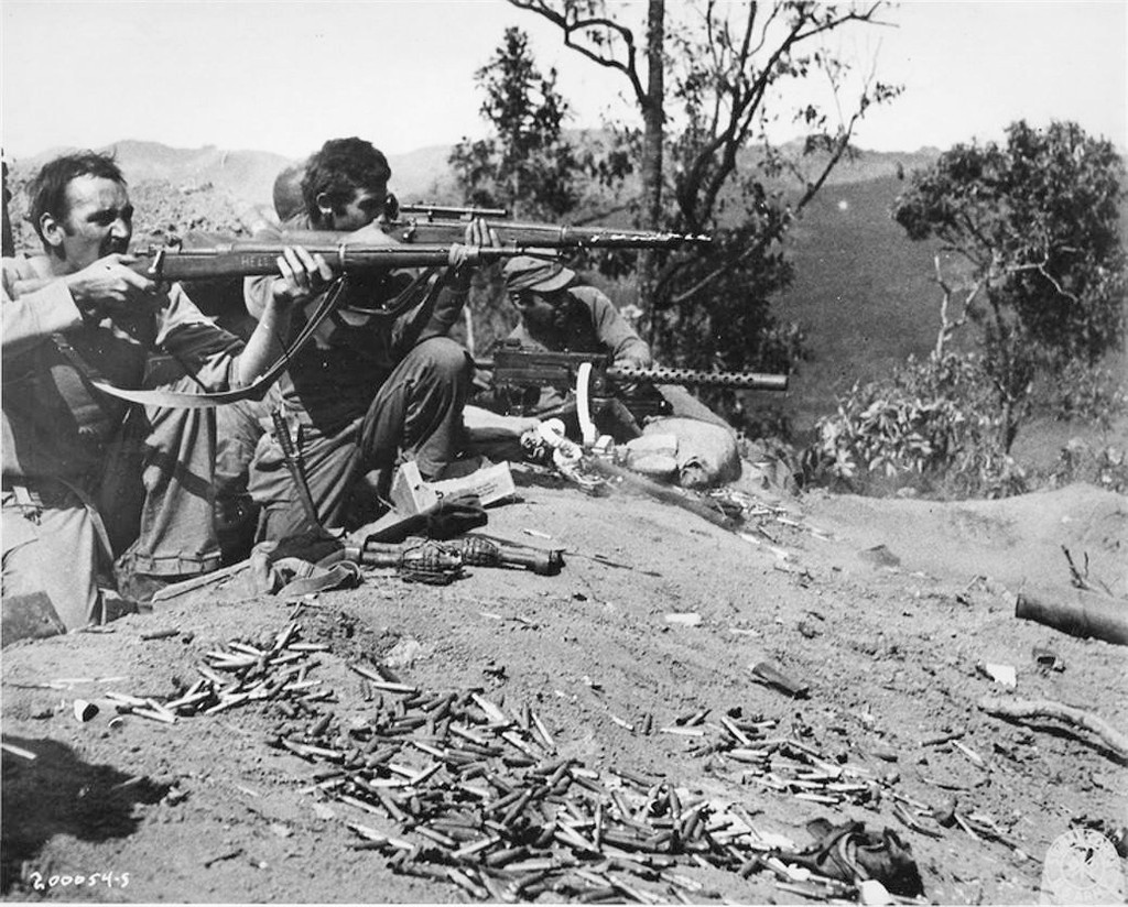 WWII B&W Photo US Marines Engage Enemy  Burma 1919 1903 Sniper Rifle  WW2 / 1156