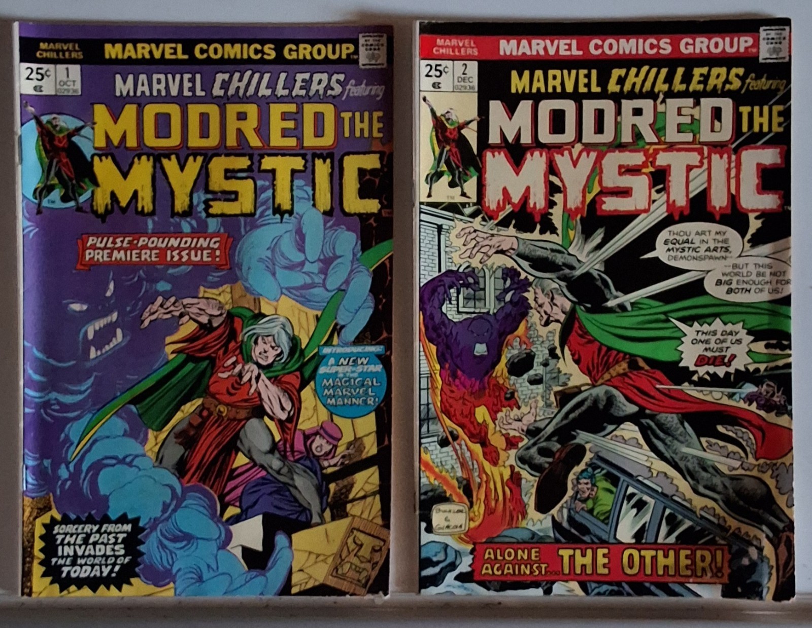 MARVEL CHILLERS LOT #1 #2 MODRED The MYSTIC MARVEL COMICS 1975