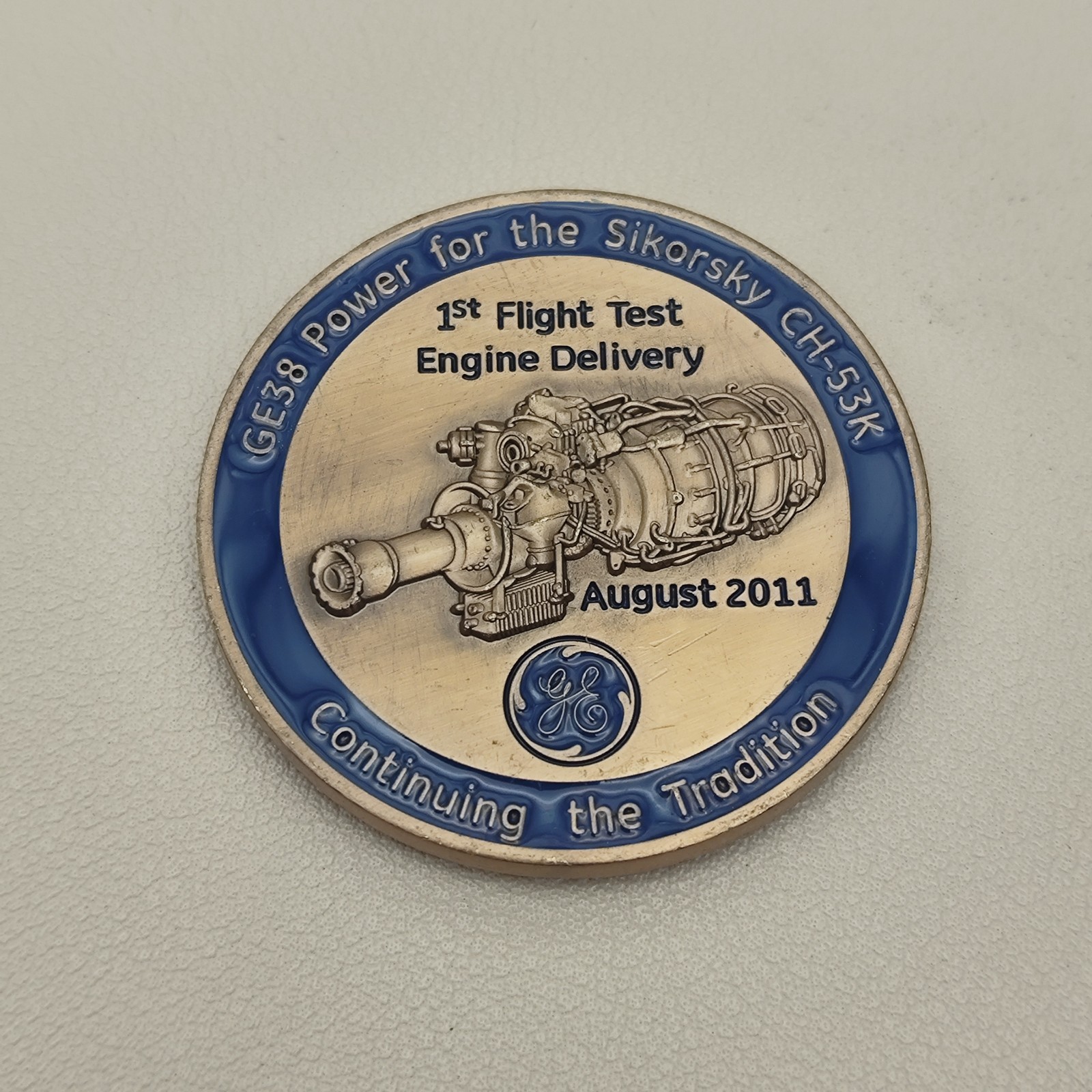 RARE GE38 Power for the Sikorsky CH-53K 1st Flight Test Engine Delivery Coin