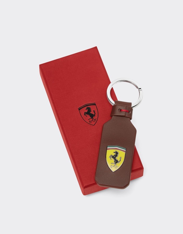 Ferrari Brown Leather Keyring / Ferrari Key Holder ** SEALED ** 270105548