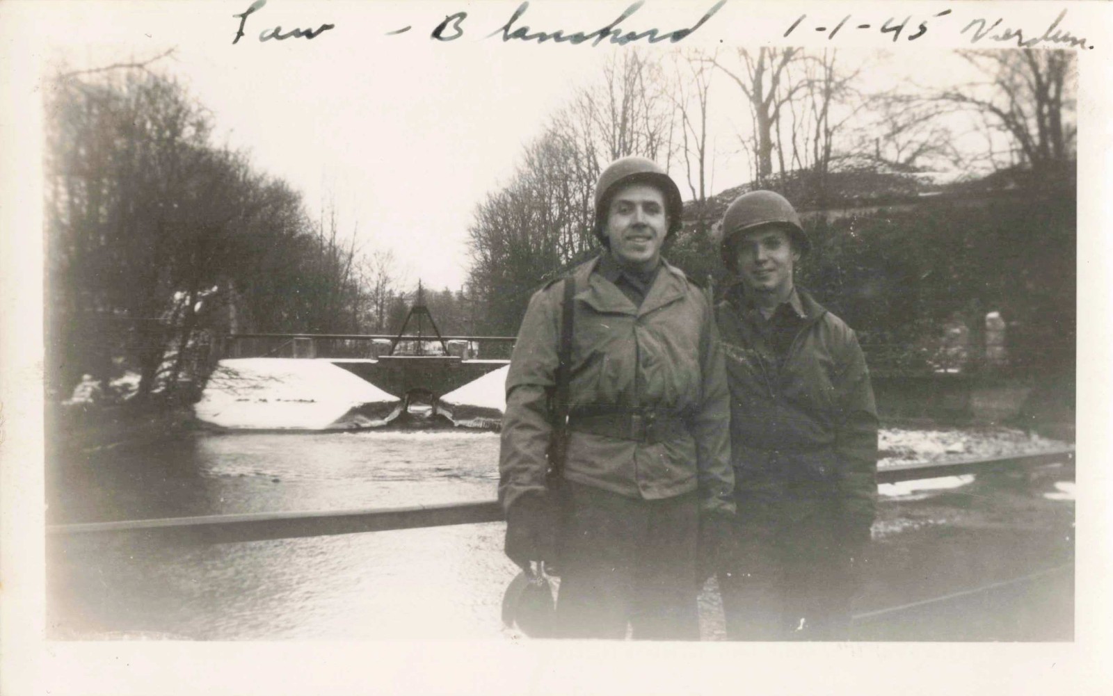 VTG Photo Verdun France 1945 WWII US Military Uniformed Men