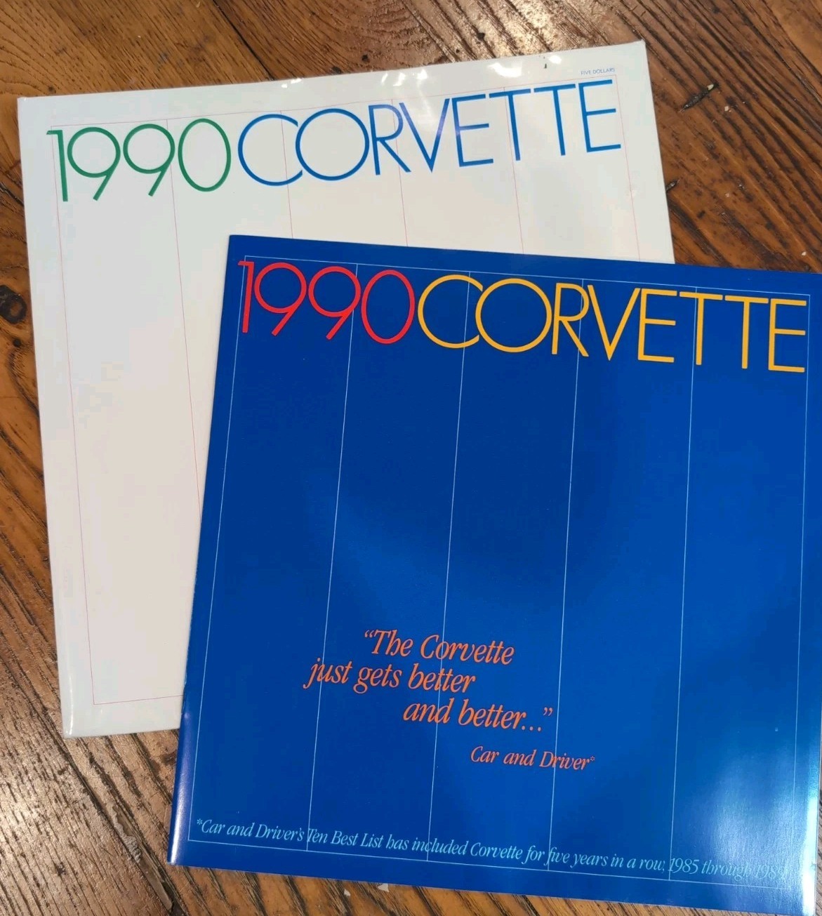 1990 Chevrolet Corvette  brochure with envelope