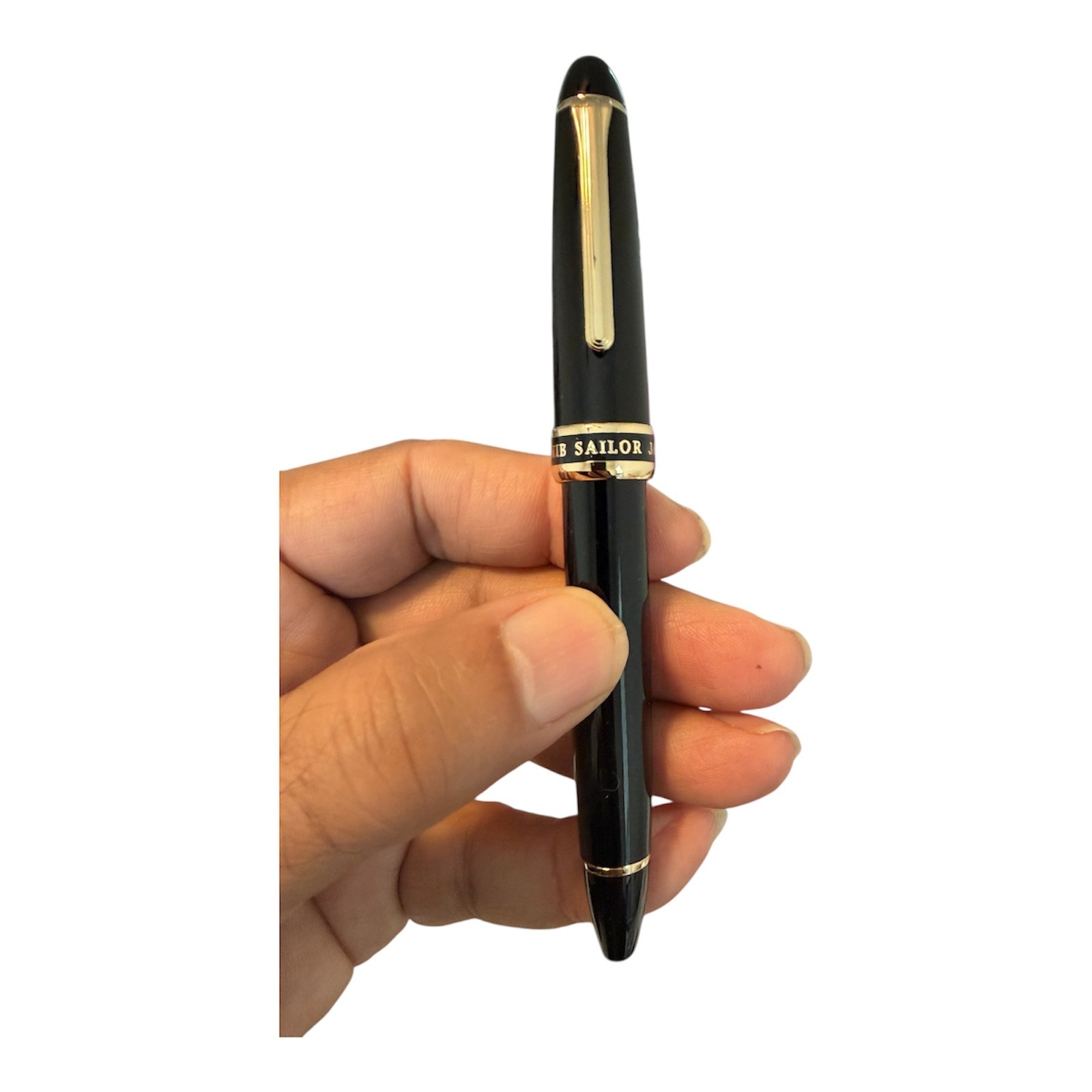Sailor 1911 Large Fountain Pen Naginata Togi 21K Gold Nib Black Gold Trim NEW