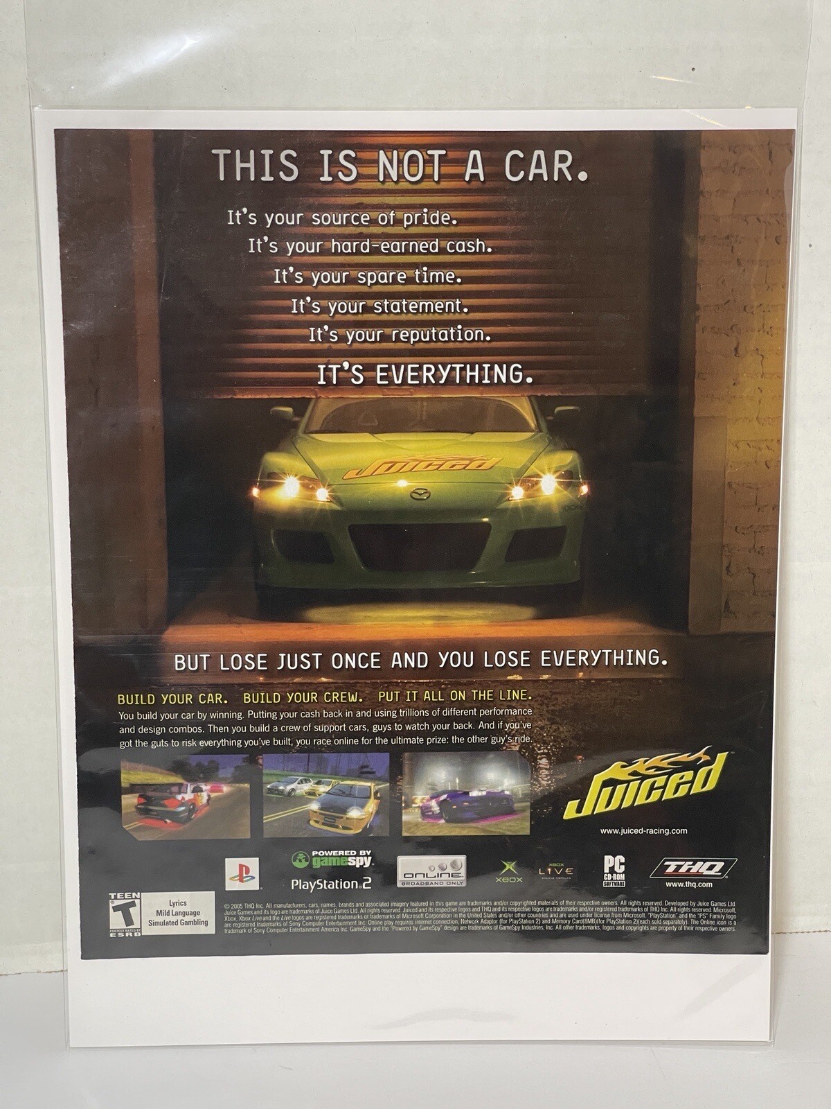 Juiced PS2 Xbox 2005 Magazine Print Ad Racing Game