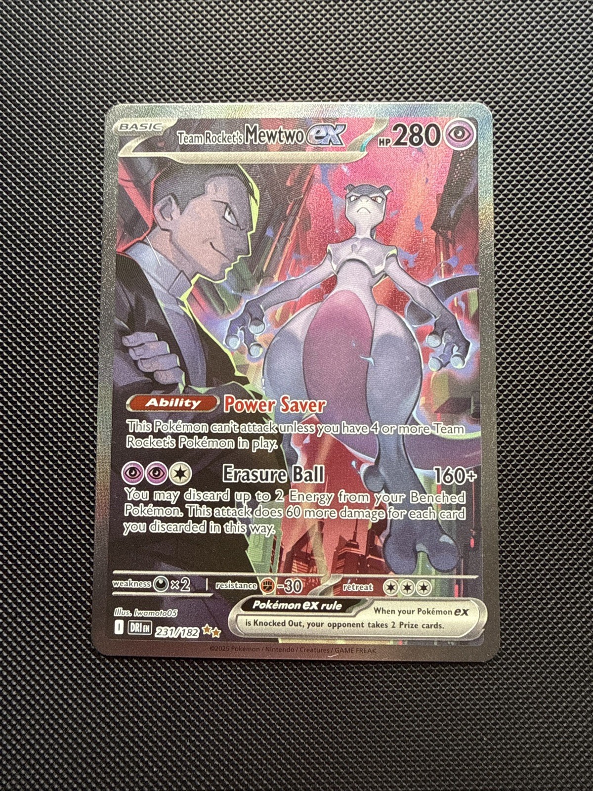 Pokémon Company Team Rocket\'s Mewtwo ex 231/182 SV10 Destined Rivals