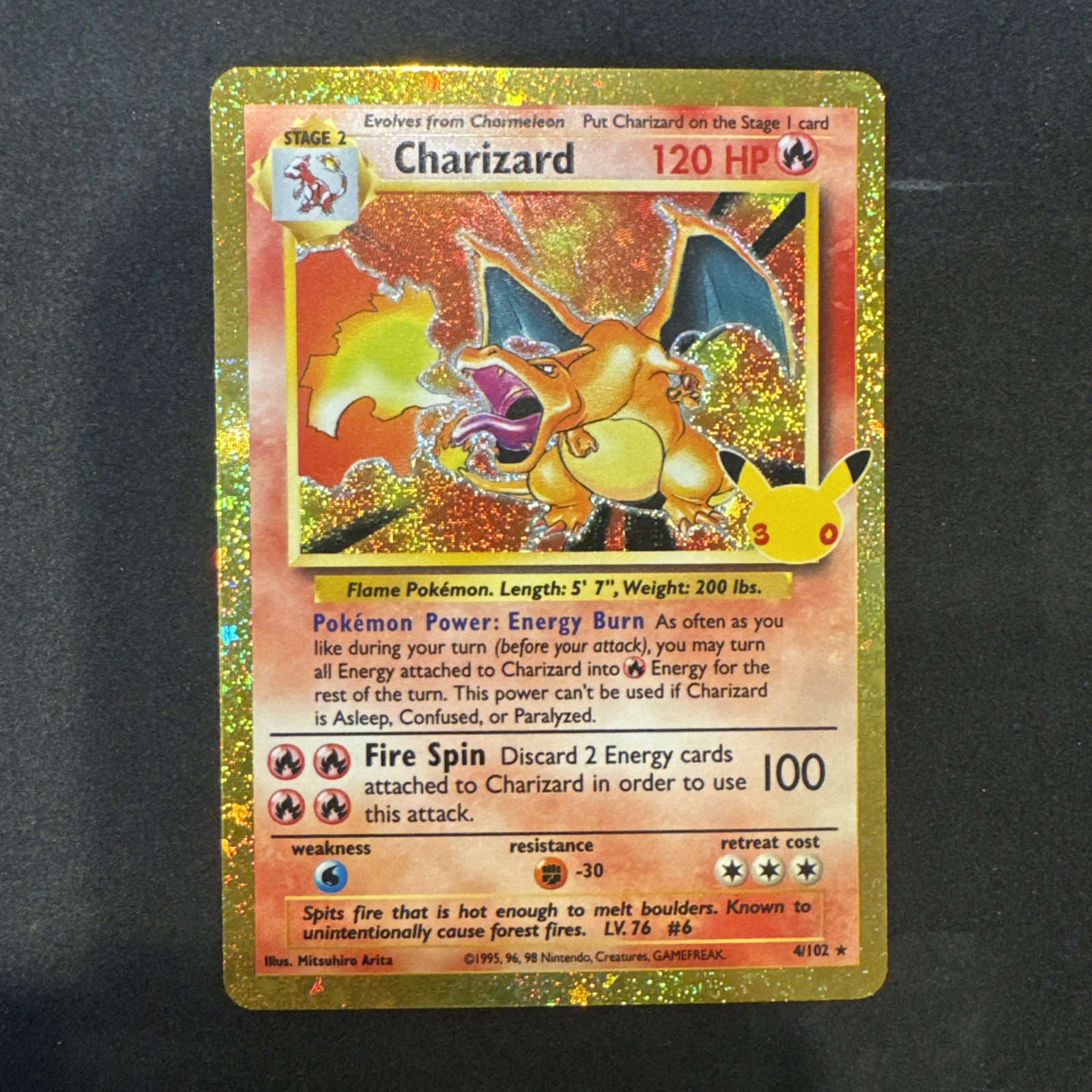 Pokémon TCG 30th anniversary set gold original Charizard 4/102 NM