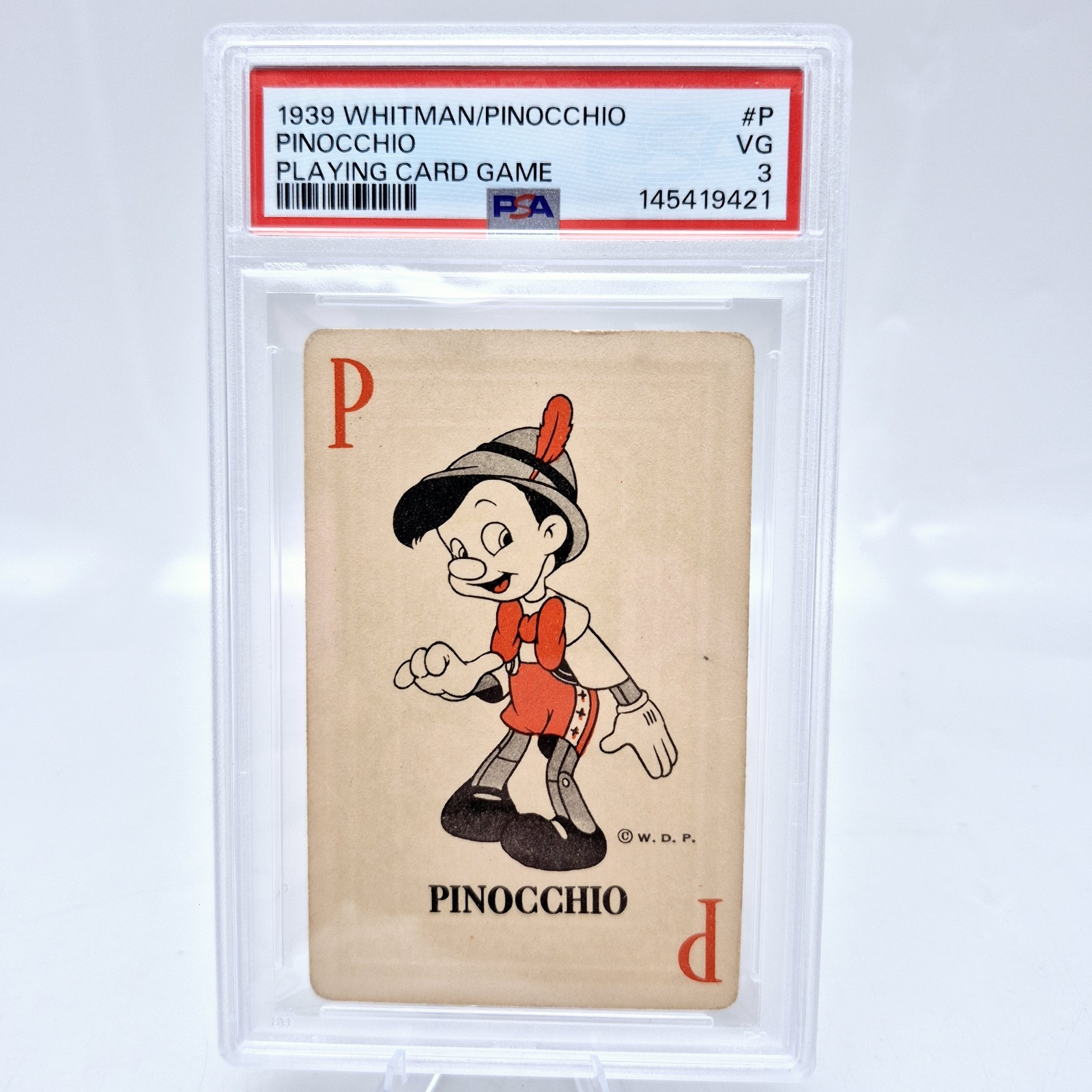 1939 Disney Whitman Pinocchio #P PSA 3 Rookie Card