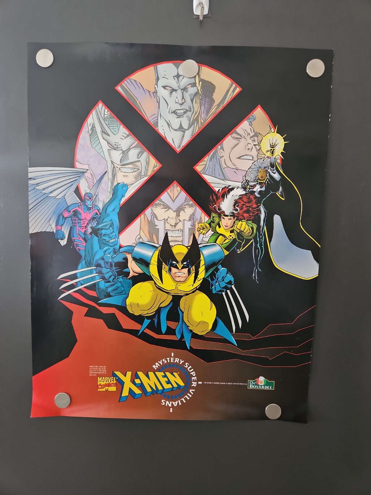 Rare Chef Boyardee 1995 Poster Marvel X-Men Vintage  22”x17\