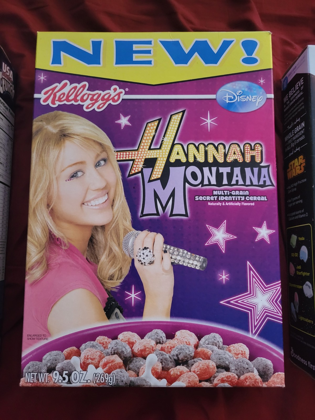 UNOPENED NEW Hannah Montana Kellogg's Cereal Box Miley Cyrus Disney TV VTG 2009
