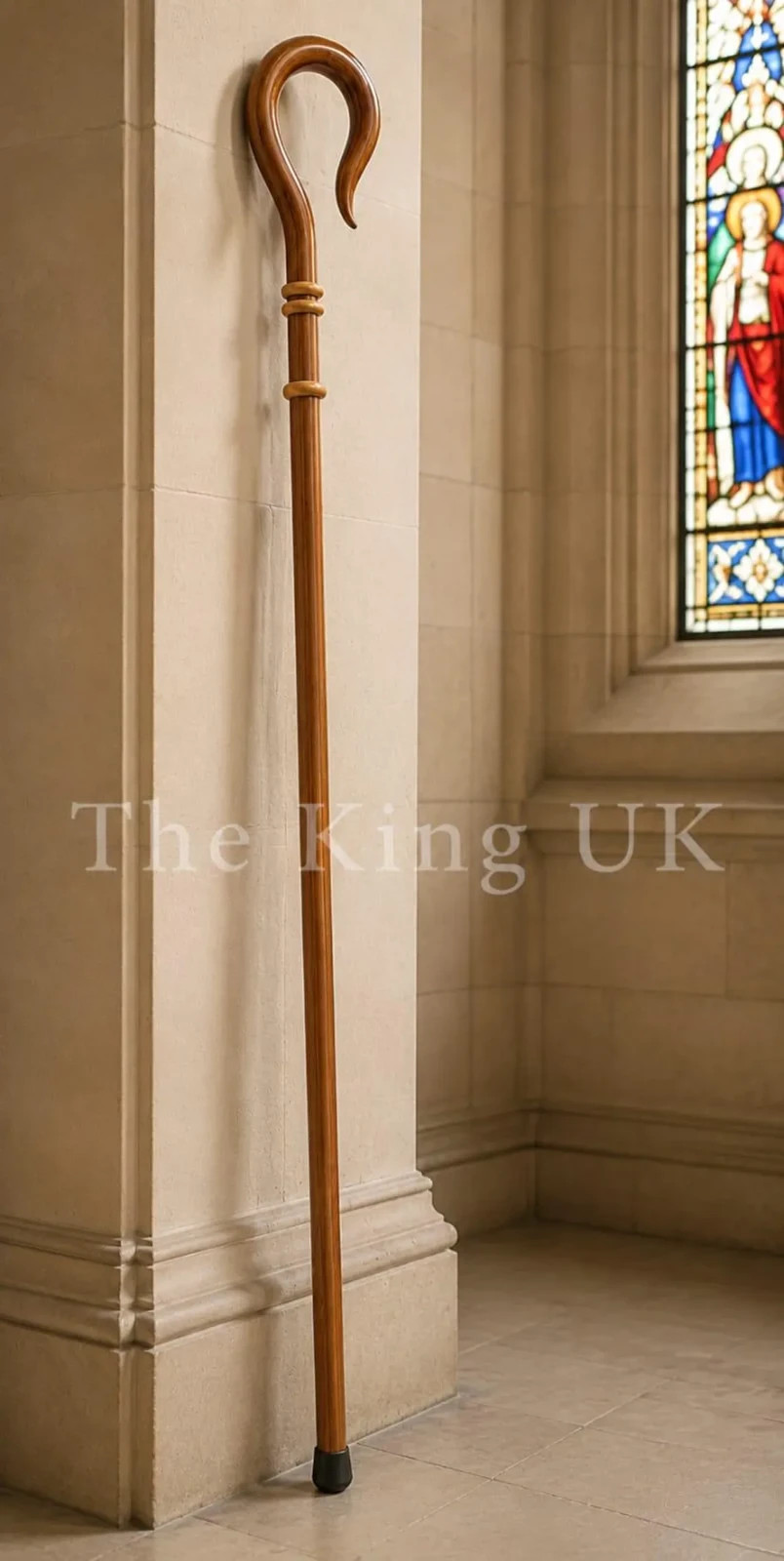 Handcrafted Wooden Bishop Crozier Staff, 72 Inch, Church Gift 