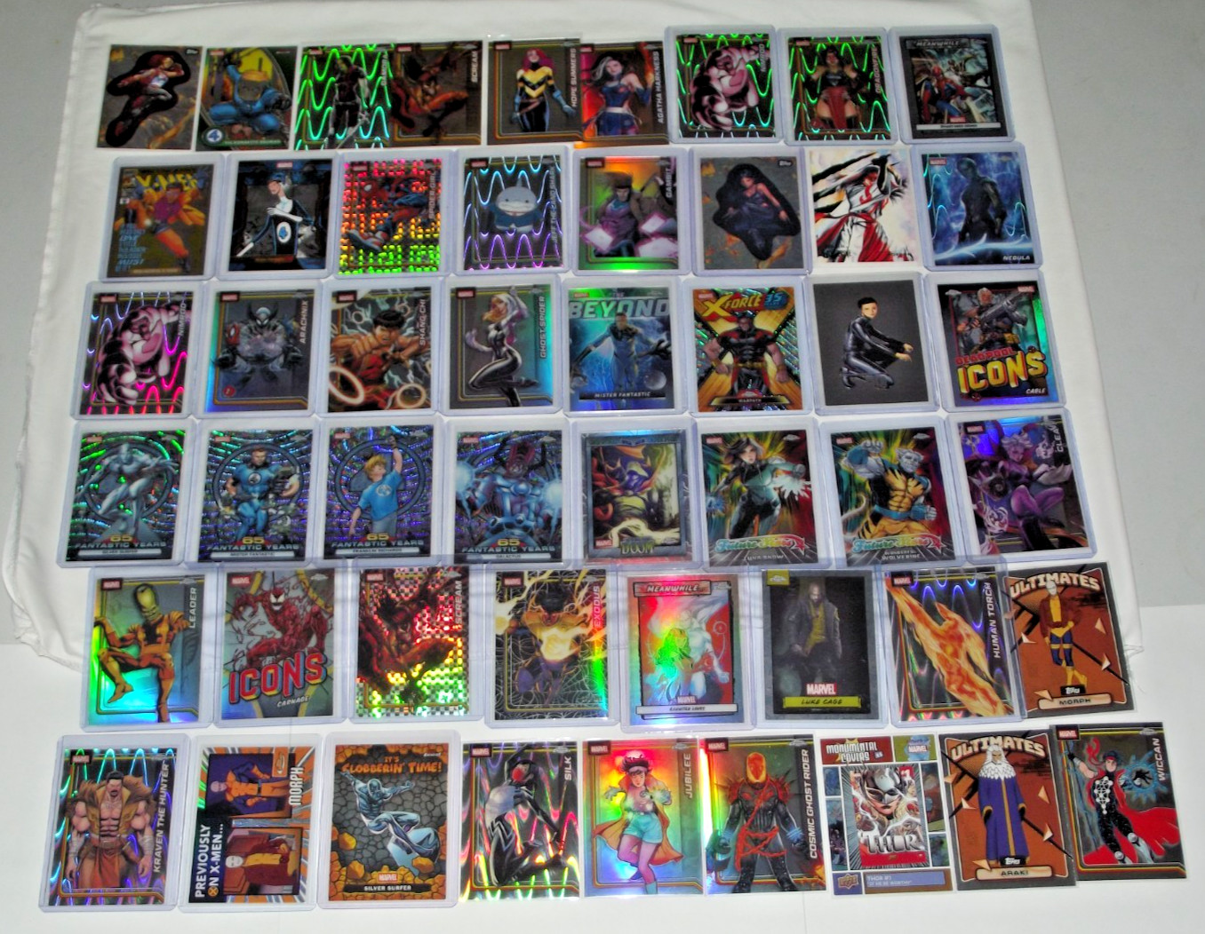 2025/2026, Topps/Fleer/UD: Marvel, Foil-Insert Card Lot of 50 Cards.
