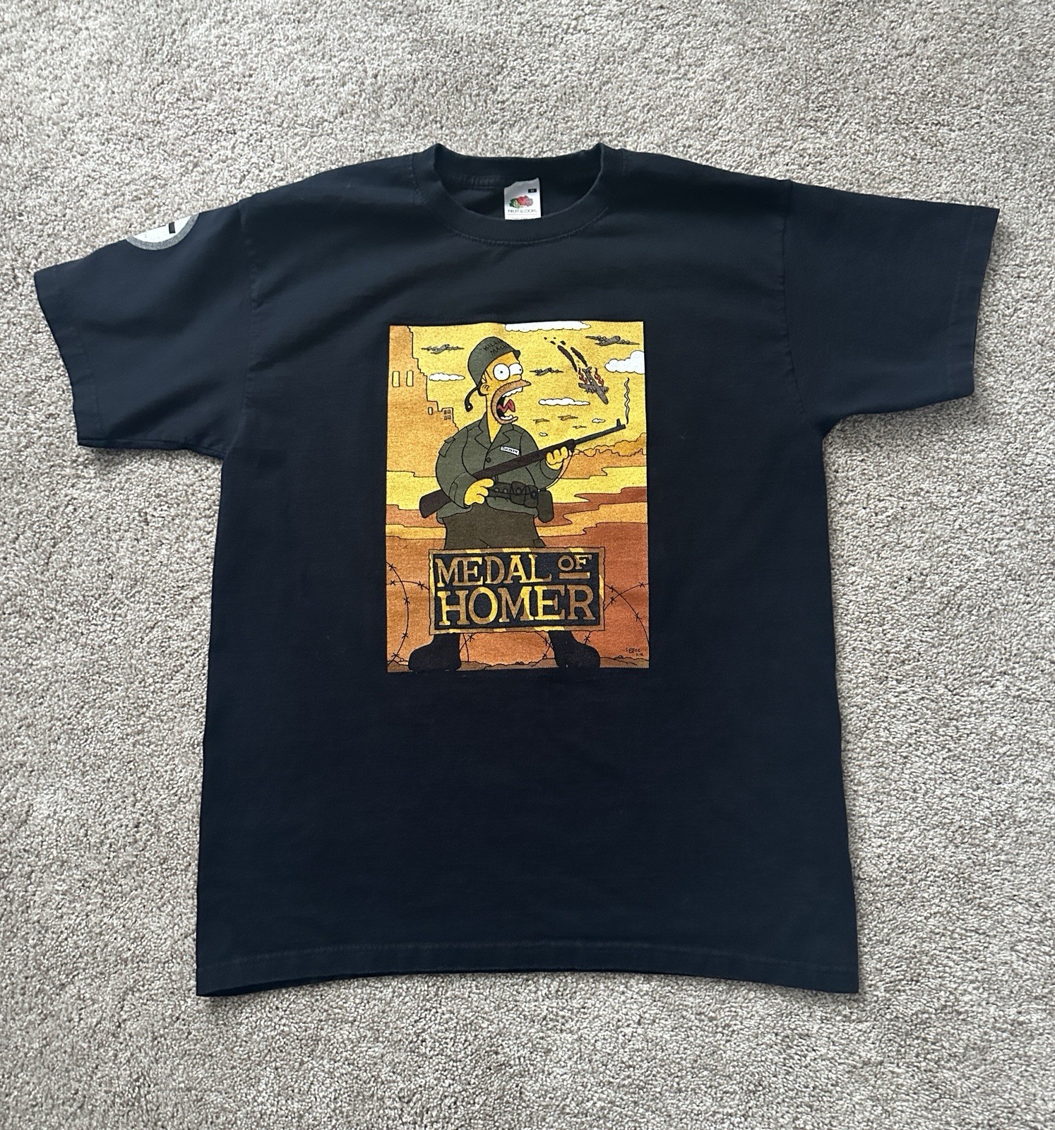 RARE The Simpsons Medal of Homer t-shirt size M, 2007, Medal of Honor parody