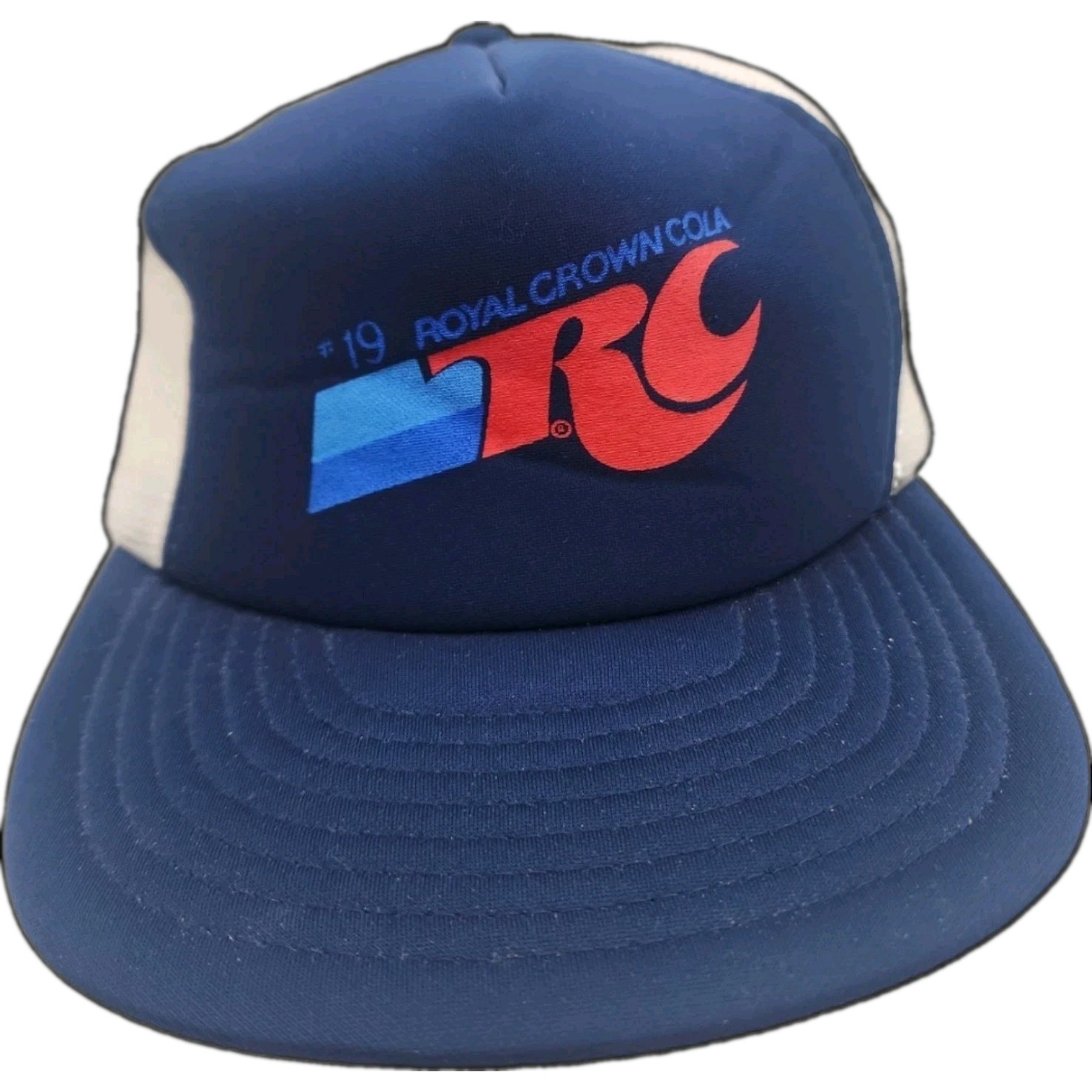 Vintage #19 Nascar Royal Crown Cola RC Racing Trucker Hat, Dad Hat Grandpacore
