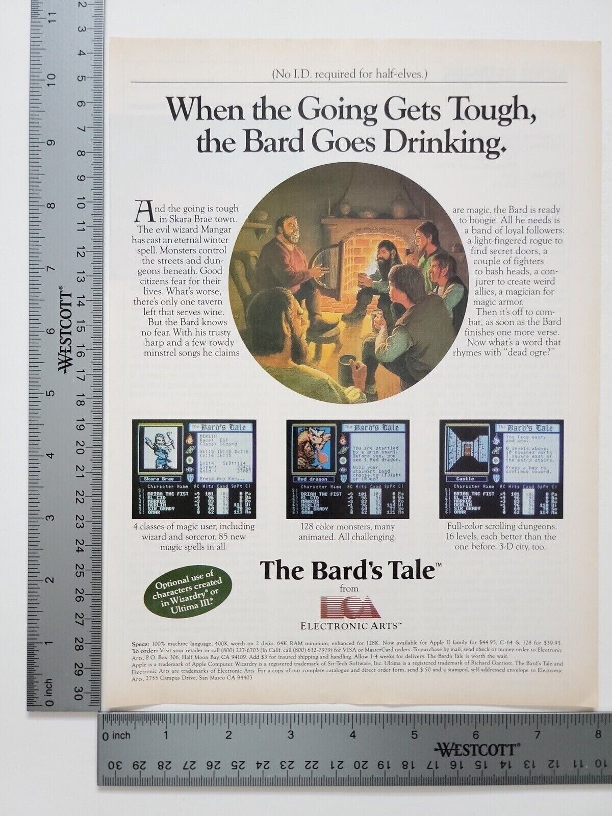 The Bards Tale Electronic Arts Authentic Print Advertisement / Poster Art