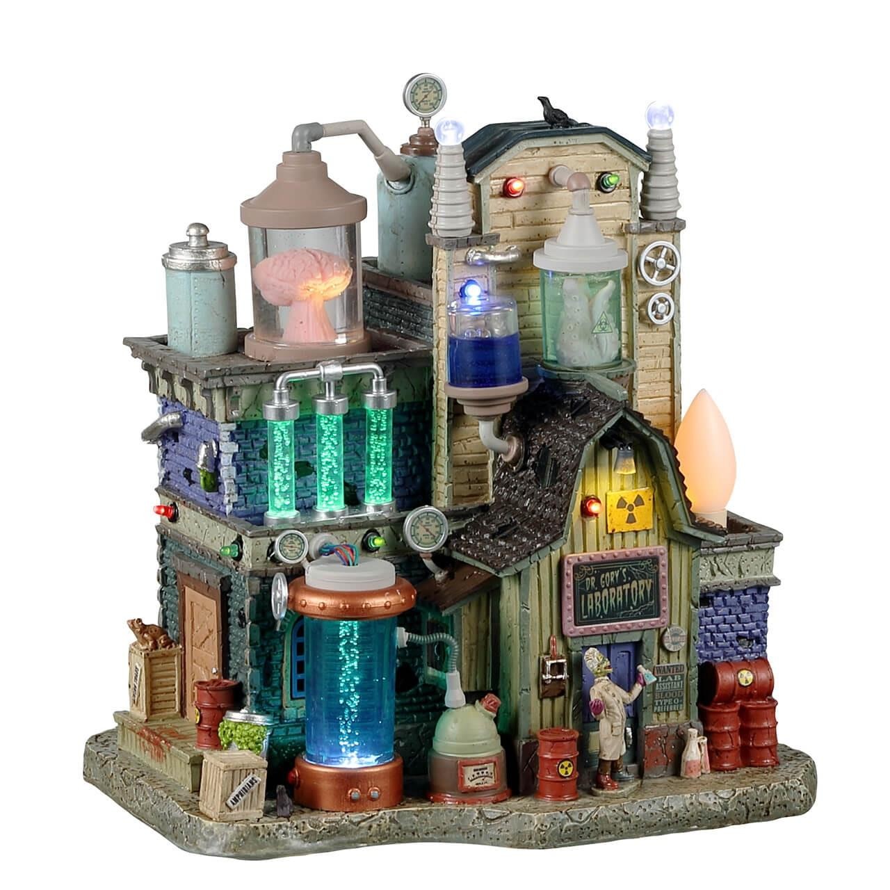 Lemax Spooky Town Halloween Village Dr. Gory s Laboratory w Lighting Tubes 25844