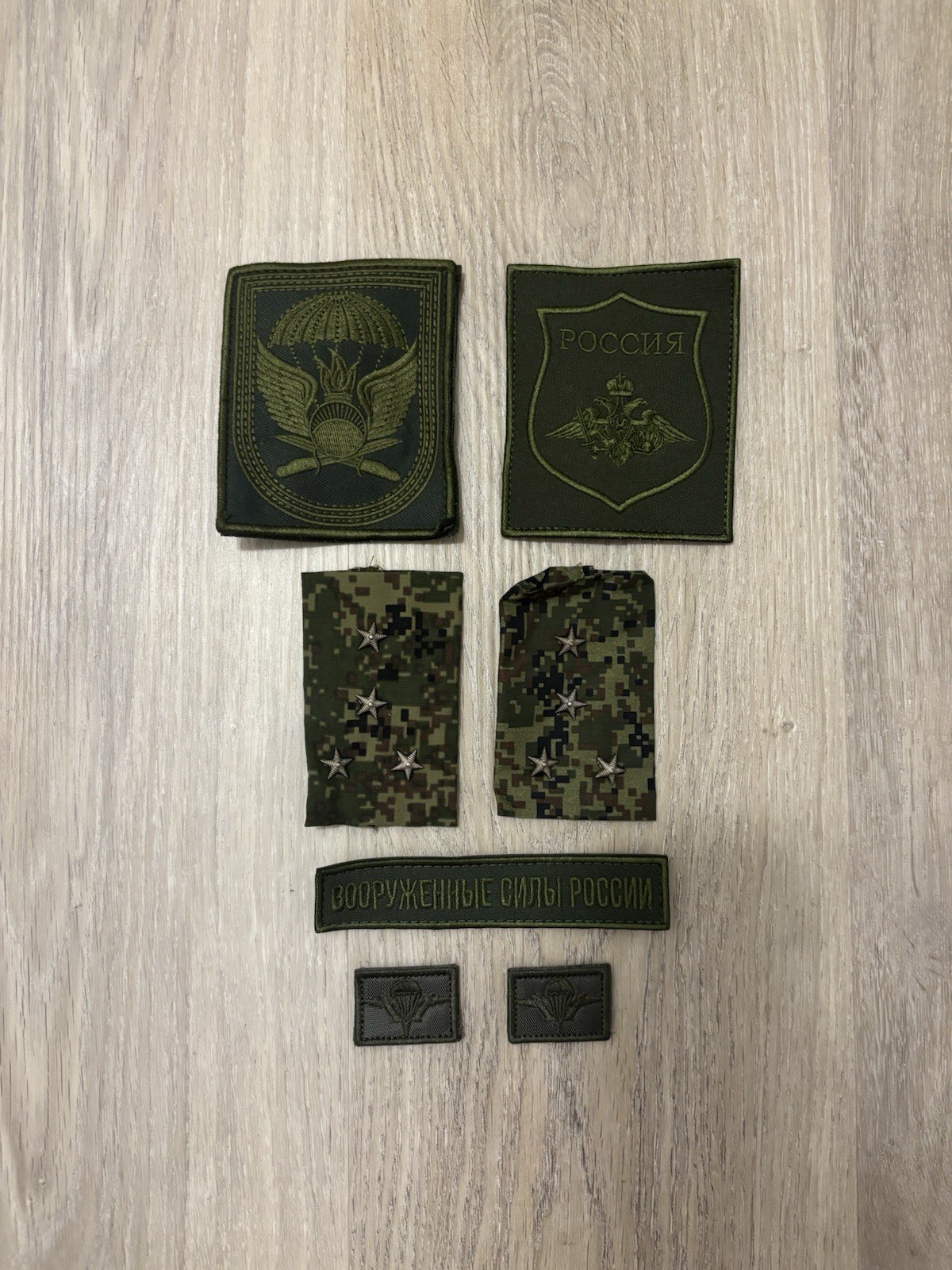 Russian Army VDV Airborne VKBO VKPO Patch Epaulette Set Olive Green (USA SELLER)