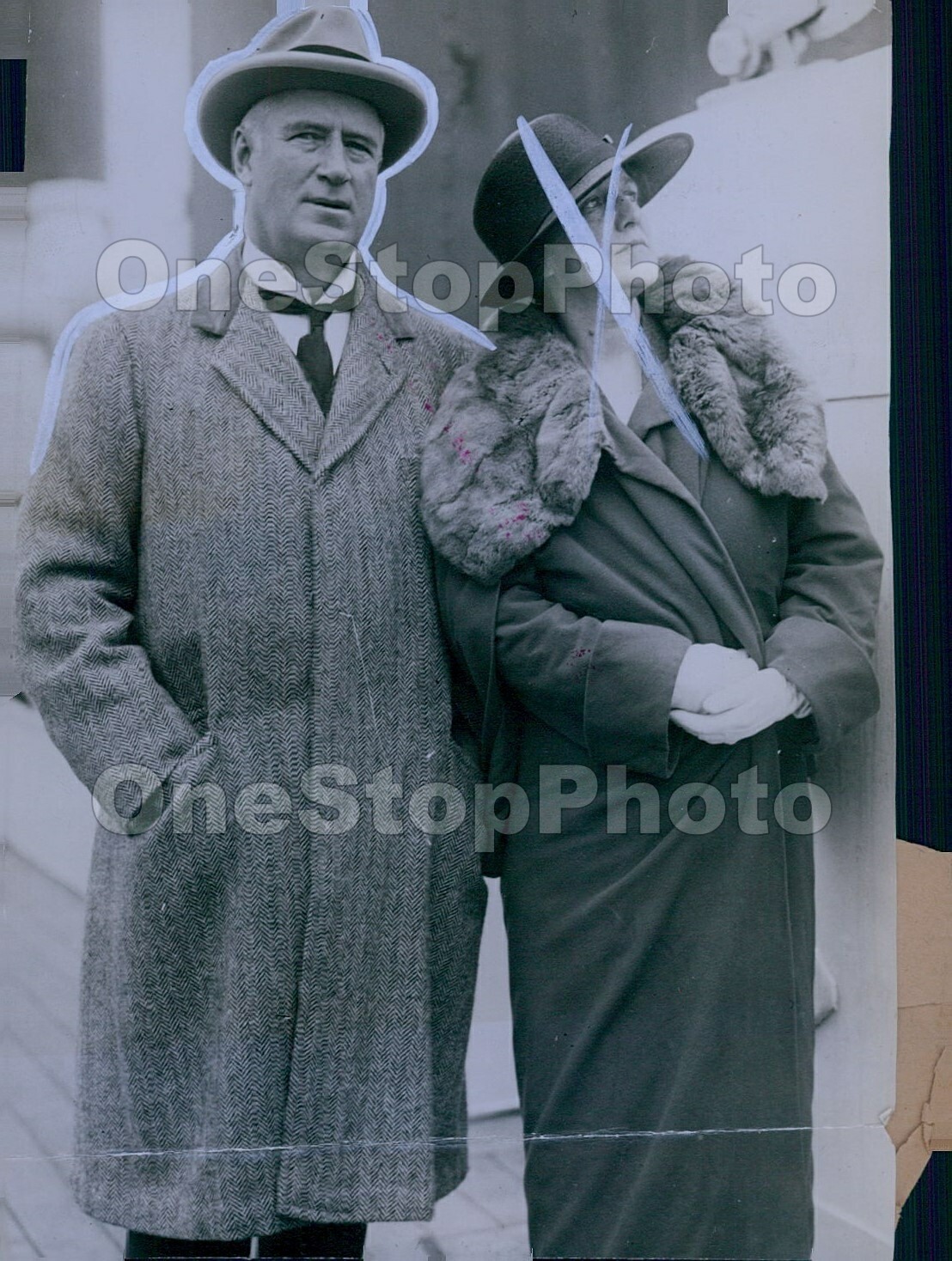 1923 Charles Dana Gibson & Wife Arrive to US on SS Paris Press Photo