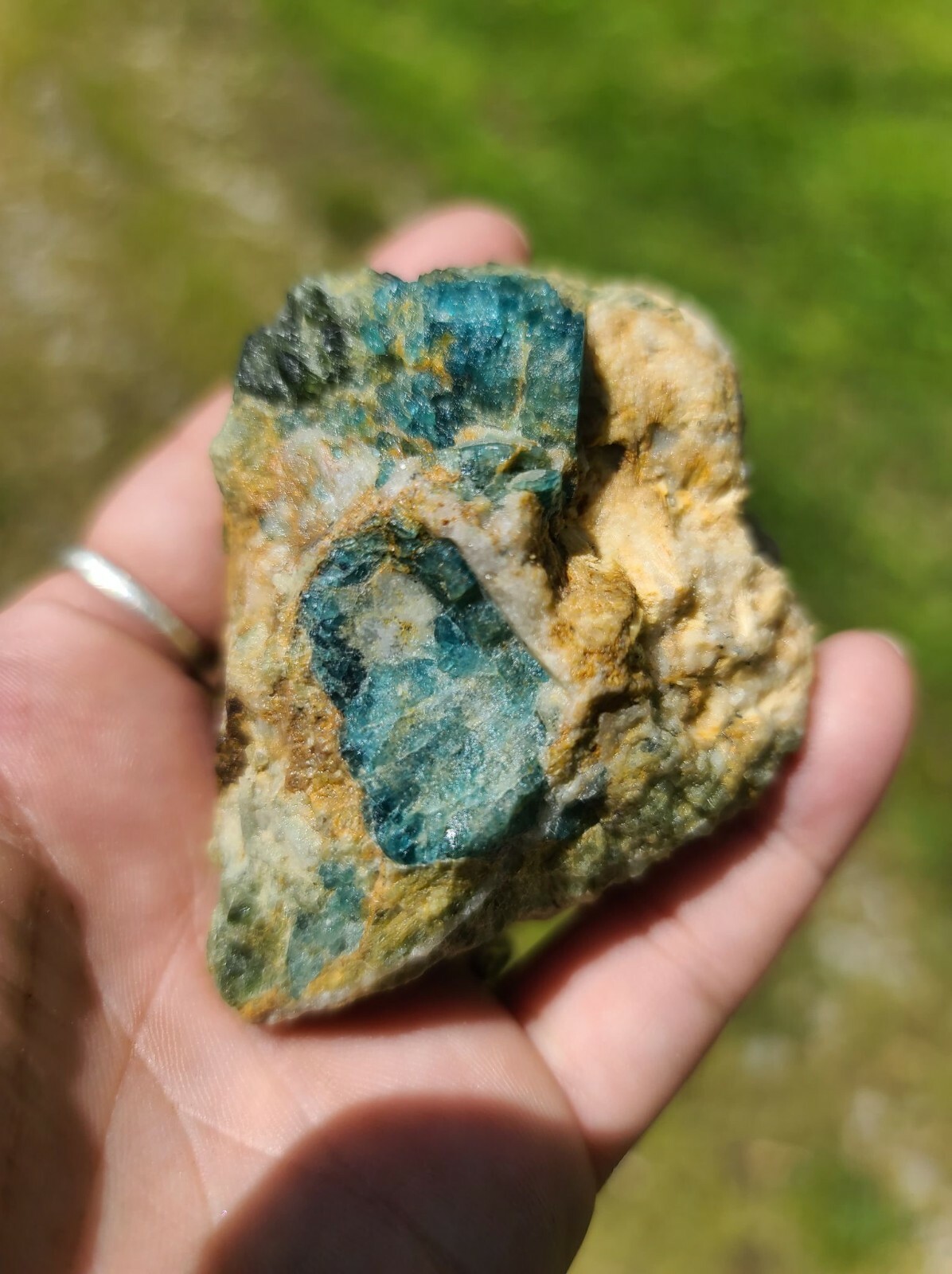 BEAUTIFUL Large Green AND Blue Apatite Crystal Show Piece natural Specimen