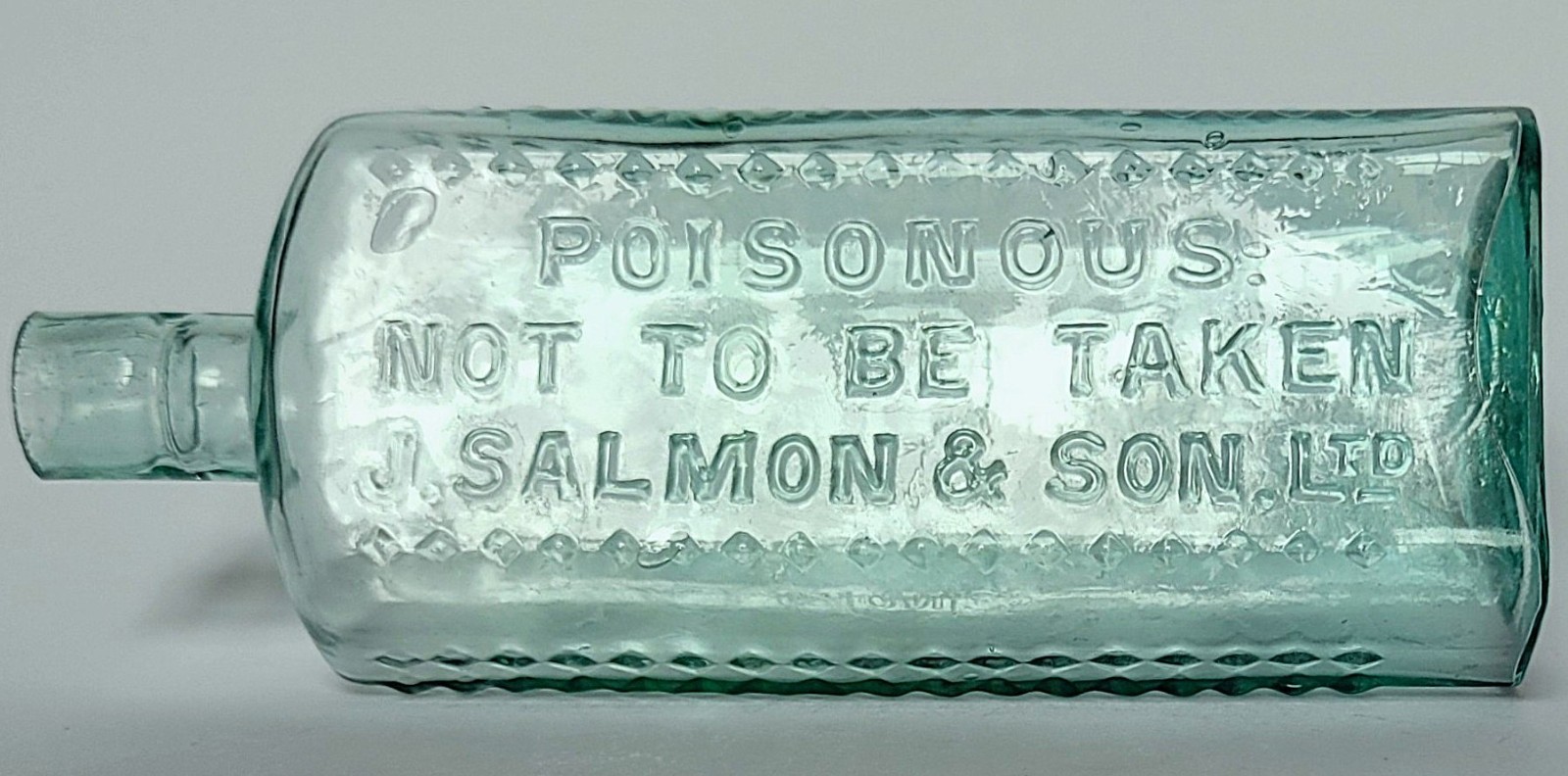 Extremely rare named Salmon & Son patent poison bottle