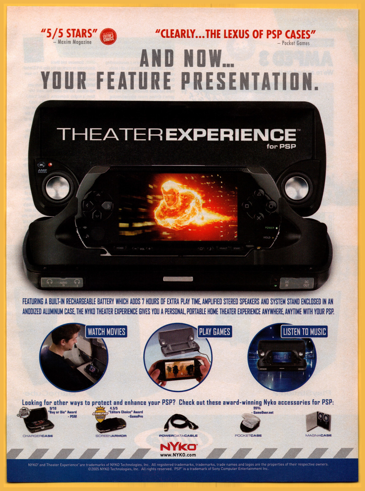 Nyko Sony PSP Speaker Case - Video Game Print Ad / Poster Promo Art 2006