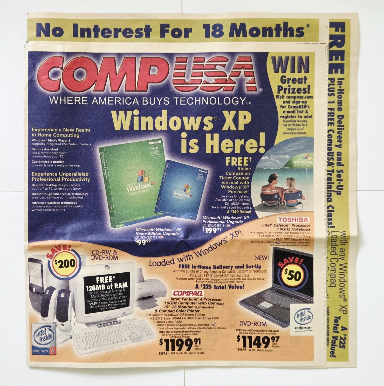 Vintage 2001 CompUSA Windows XP Launch PlayStation 2 Gameboy PS2 Rare Catalog