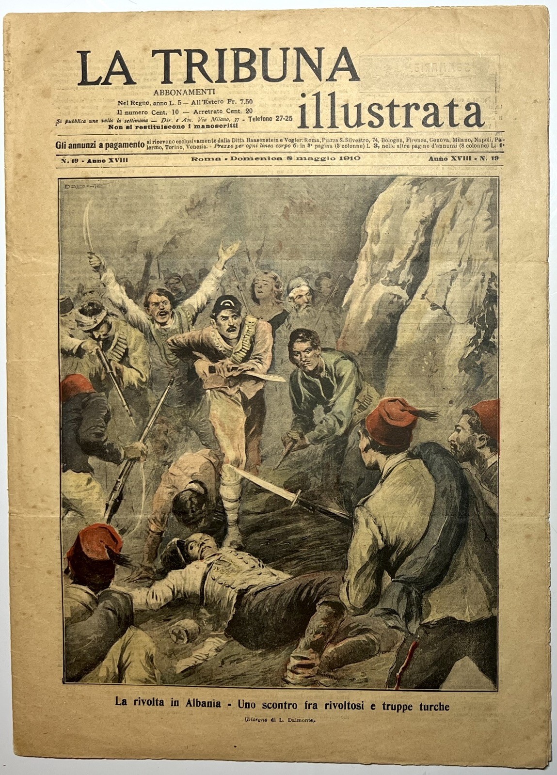 1910 LA TRIBUNA ILLUSTRATA ALBANIA UPRISING OTTOMAN EMPIRE ZEPPELIN LIMBURG ROME