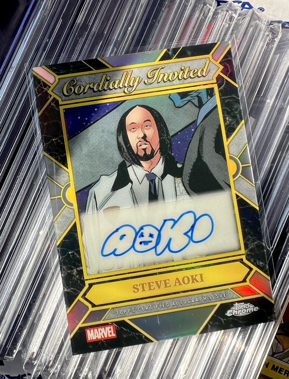 2026 Topps Chrome Marvel Comics Cordially Invited Steve Aoki Autograph CIA-SA