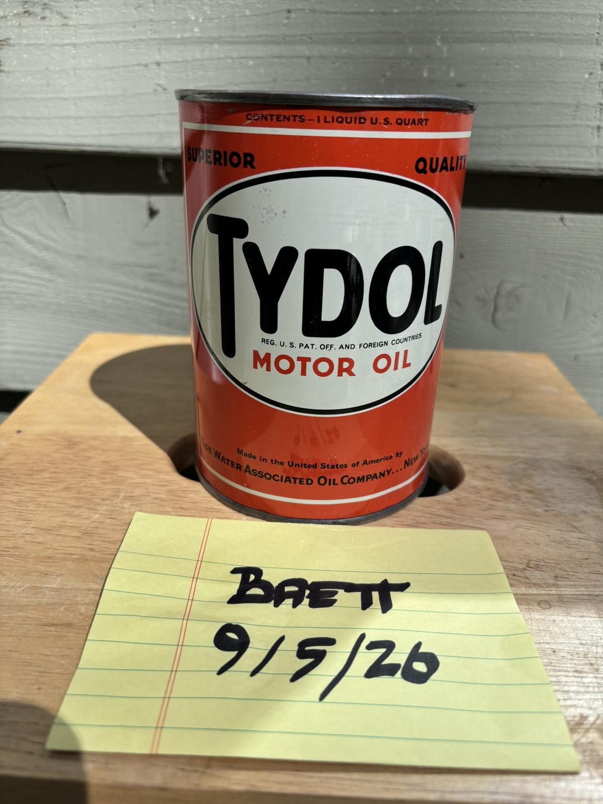 Vintage Tydol Motor Oil Can