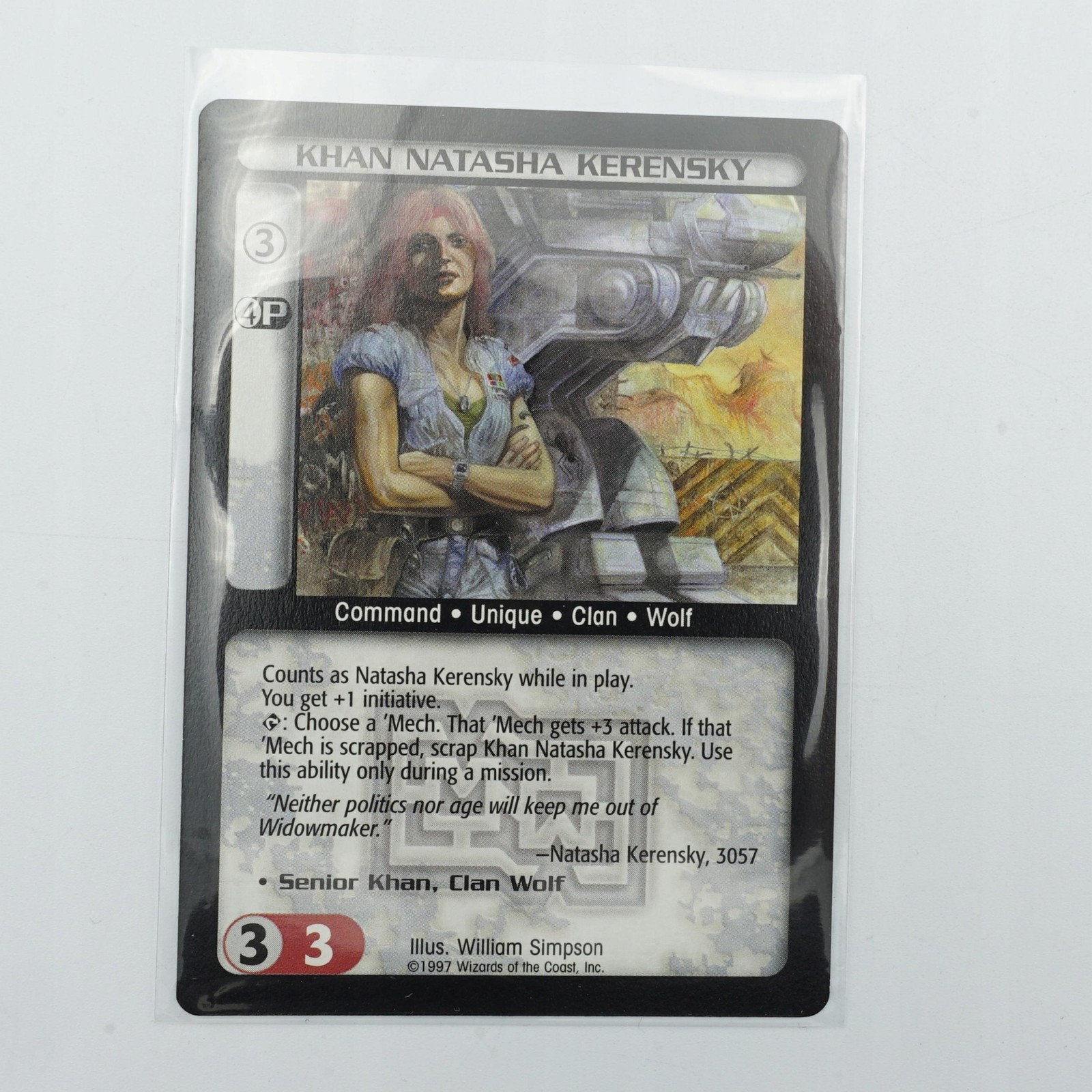BattleTech CCG Trading Card Game Khan Natasha Kerensky vintage single card