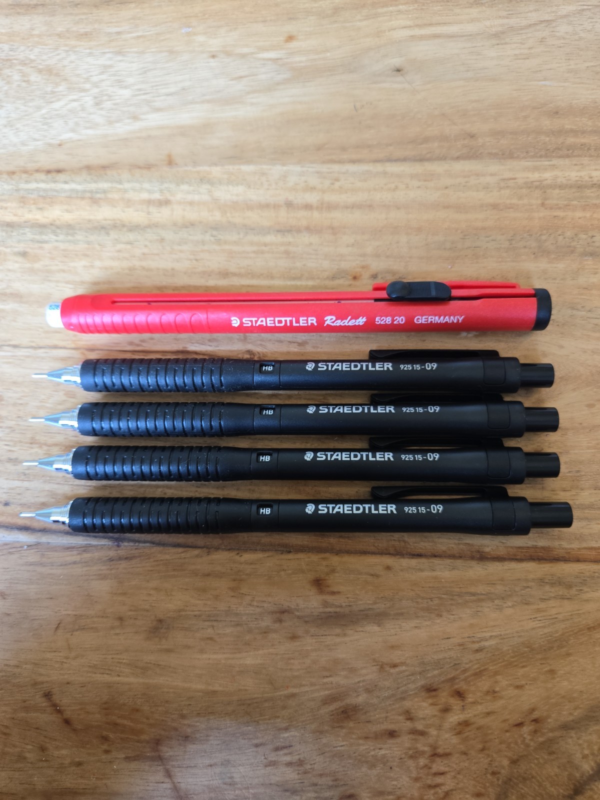 STAEDTLER 925 15-09 0.9mm Mechanical Pencil Black Drafting Radett Eraser 