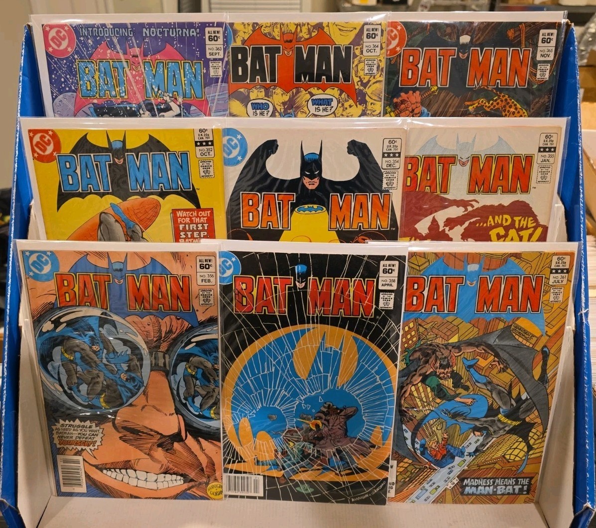 BATMAN #352 354-356 358 361 363-365 (DC) LOT OF 9 BRONZE AGE COMICS/ FN- to VF+