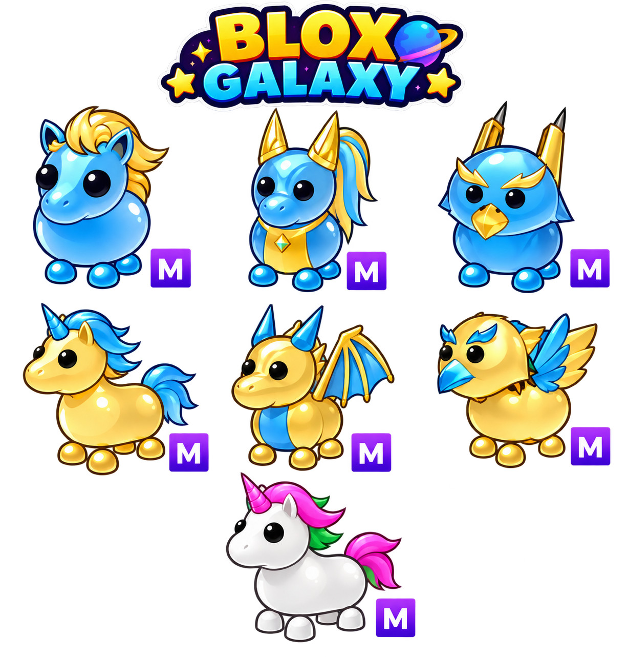 Diamond - Golden Unicorn - Dragon - Griffin