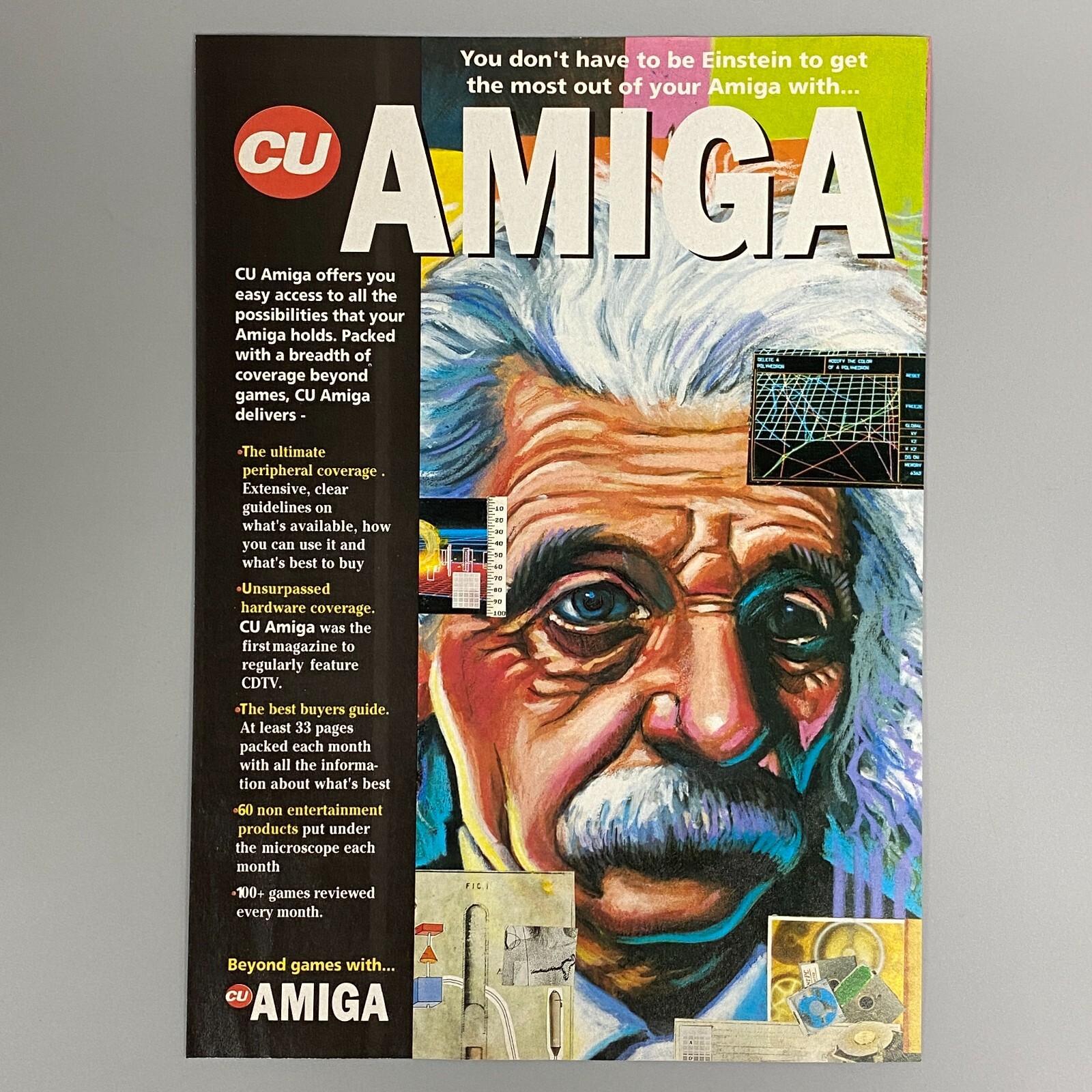 CU AMIGA MAGAZINE EINSTEIN 1993 VINTAGE RETRO ADVERT