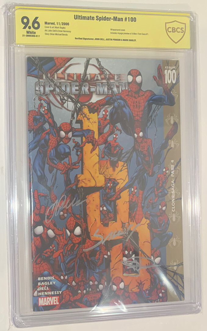Marvel Ultimate Spiderman #100 John Justine Mark Sign Graded CBCS 9.6 Not CGC