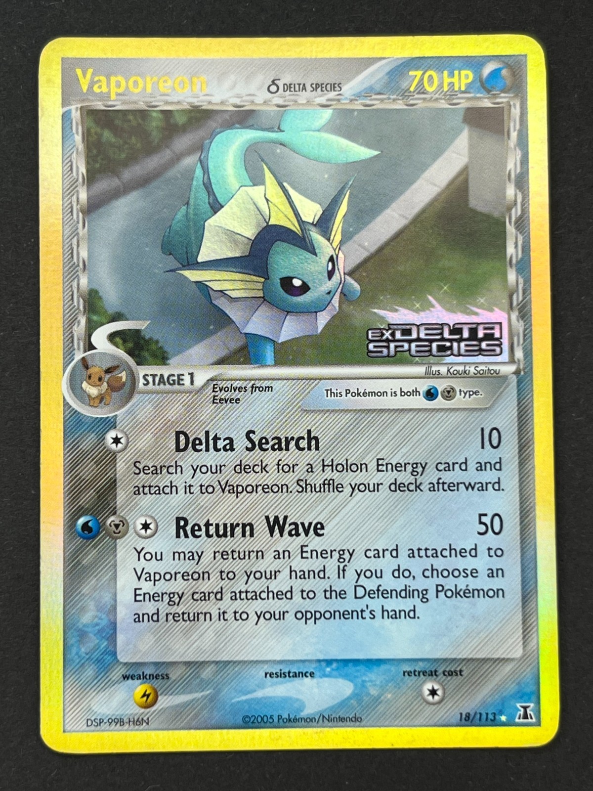 Vaporeon δ (EX Delta Species) 18 Stamped Holo Delta Species Pokemon EN GD