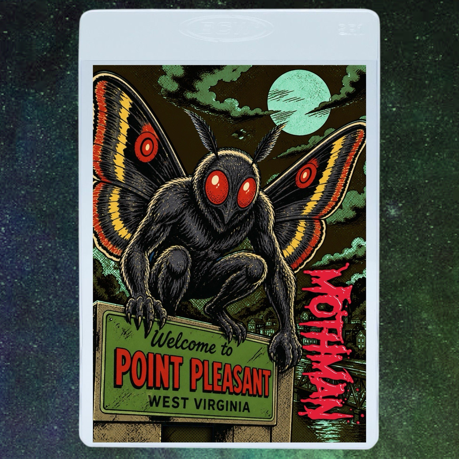 Mothman Trading Card SSP “welcome To Point Pleasant” Cryptid Horror Art Card NM